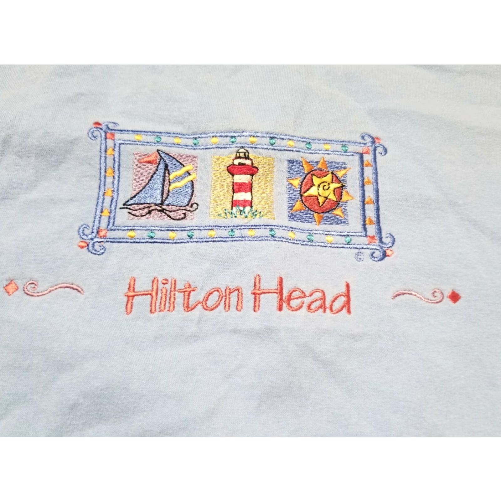 Vintage VINTAGE mydyer Hilton Head Island T Shirt Tourist Souvenir USA Mens L Embroidered Blue Cotton Knit Short Sleeve Crew Neck Fish Theme Apparel Size US L / EU 52-54 / 3 - 2 Thumbnail