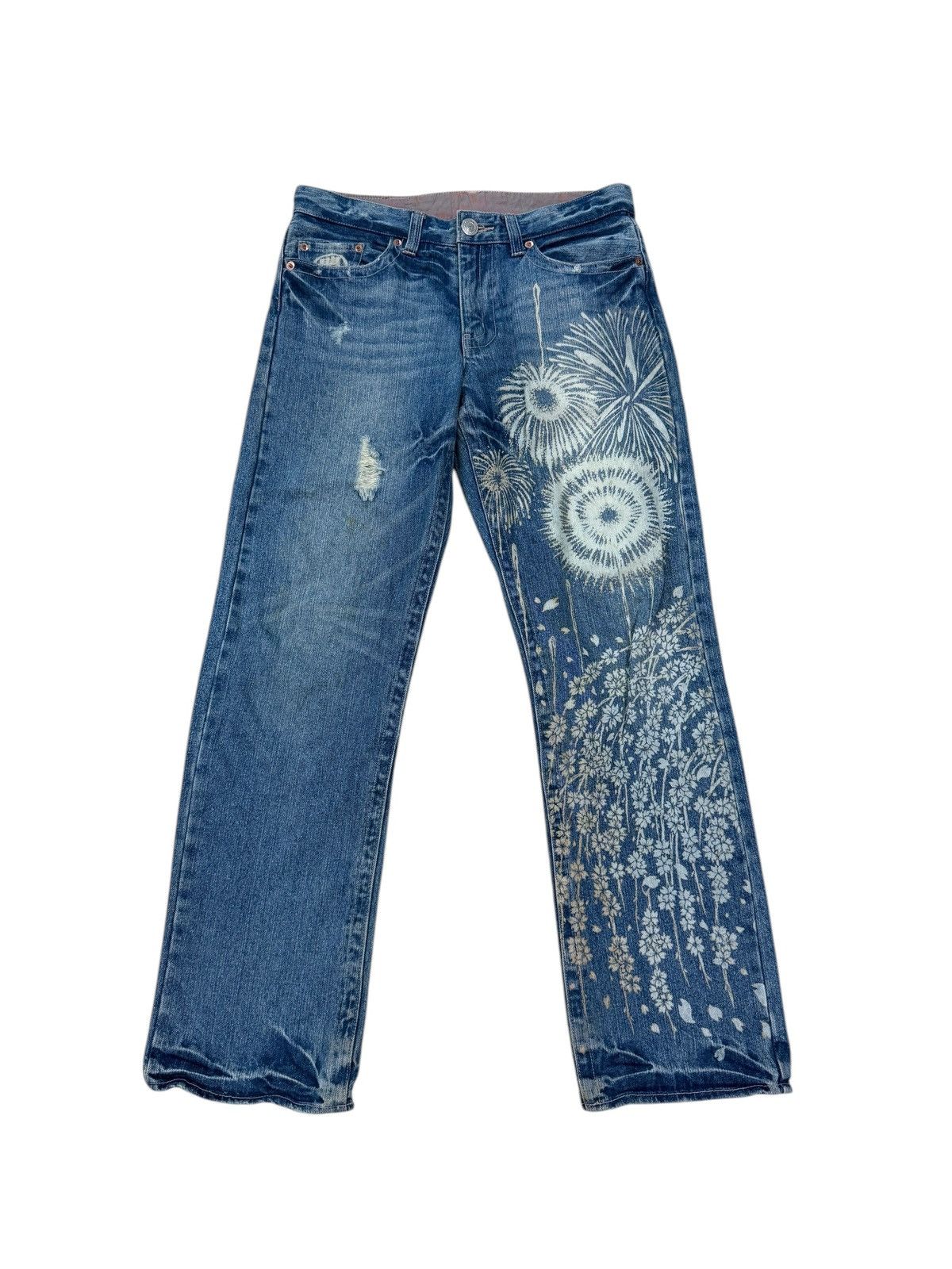 Vintage RARE BUDEN PRINTED DENIM JEANS Size US 31 - 2 Thumbnail