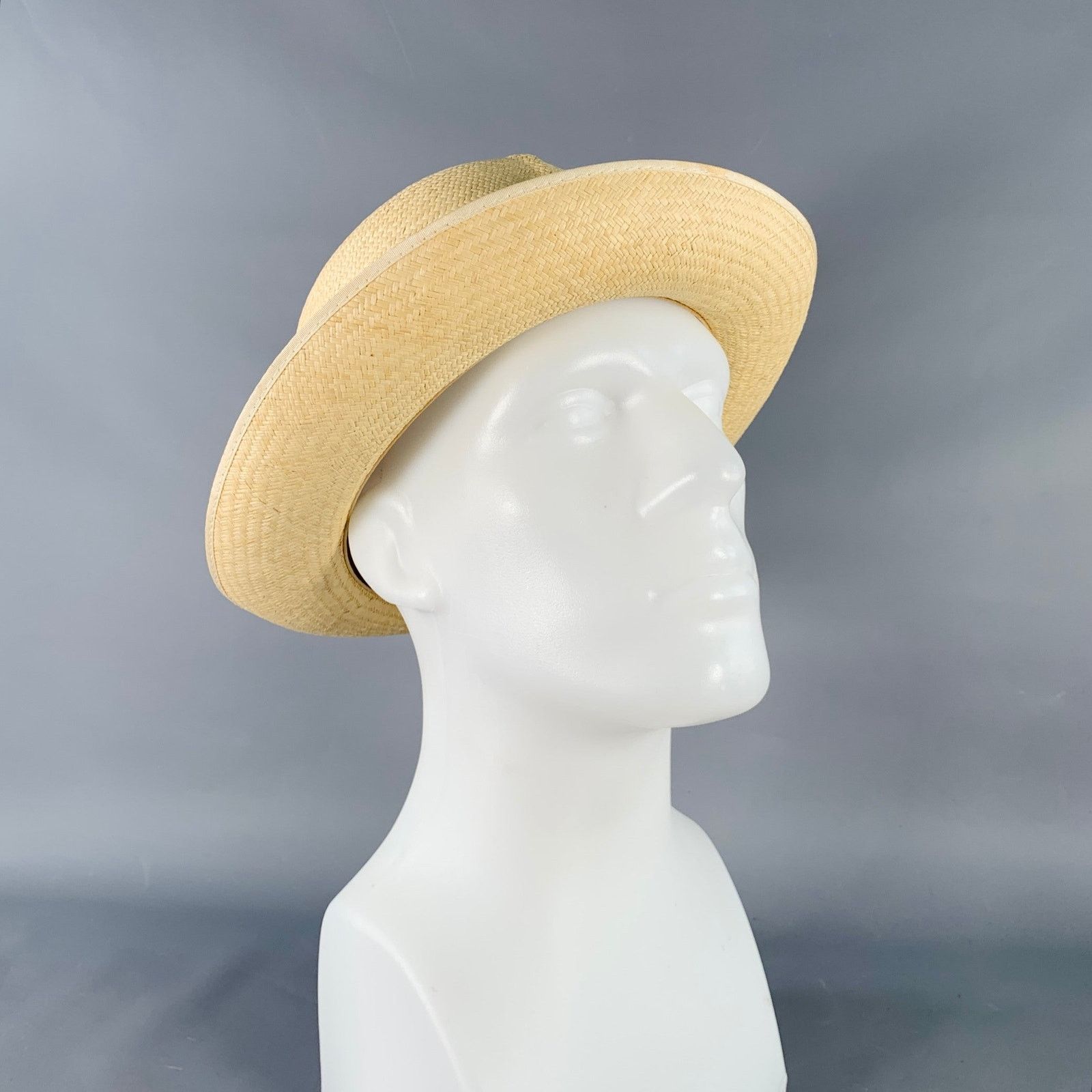 Turnbull & Asser Size L Beige Multi Color Woven Ribbon Straw Panama Hat Size ONE SIZE - 1 Thumbnail