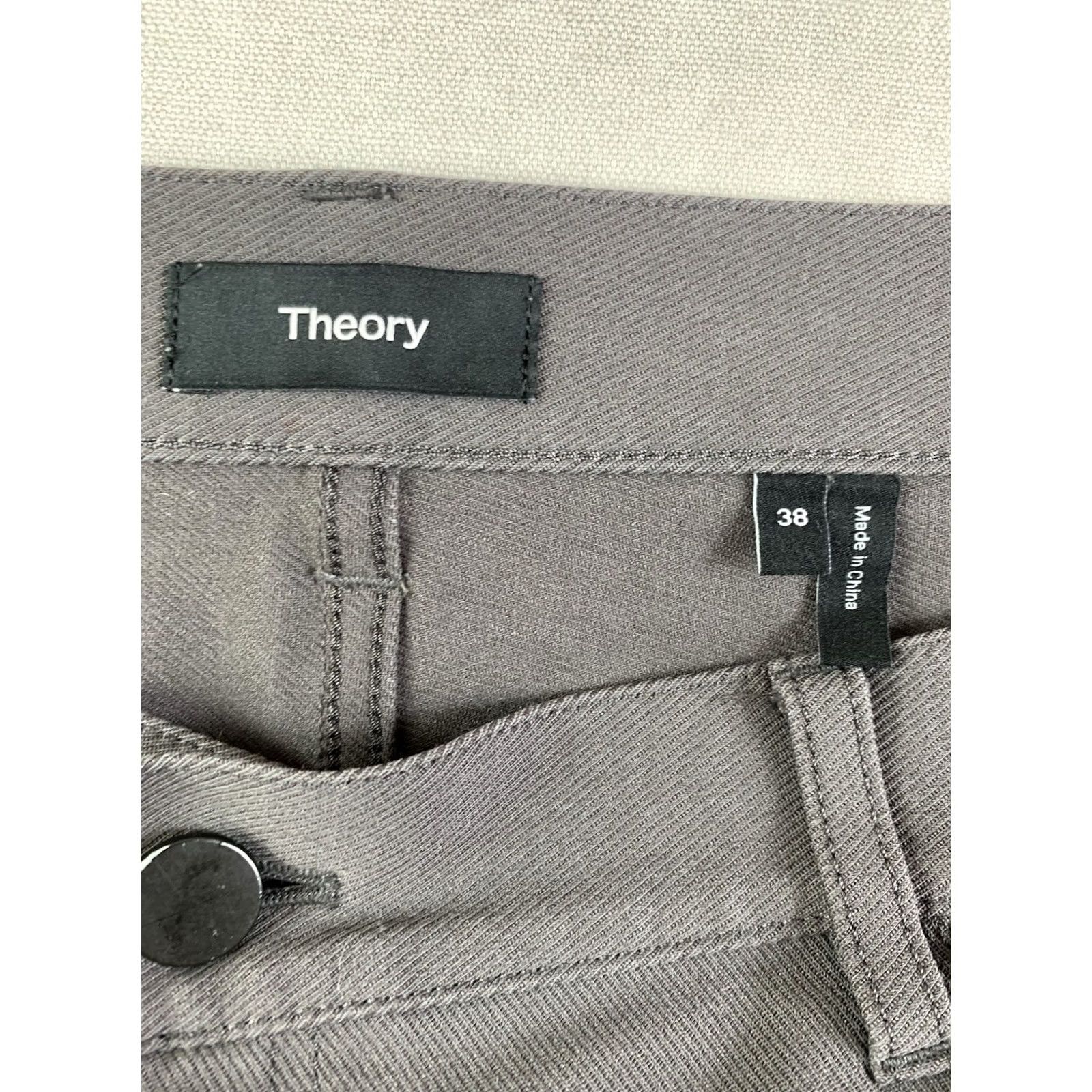 Theory THEORY Neoteric Raffi Twill Pants Mens 38 Gray Flat 38x31 Chino 5-Pocket Regular Tapered Rise Mid Inseam 32 Stocked Flexible Size US 38 / EU 54 - 3 Thumbnail