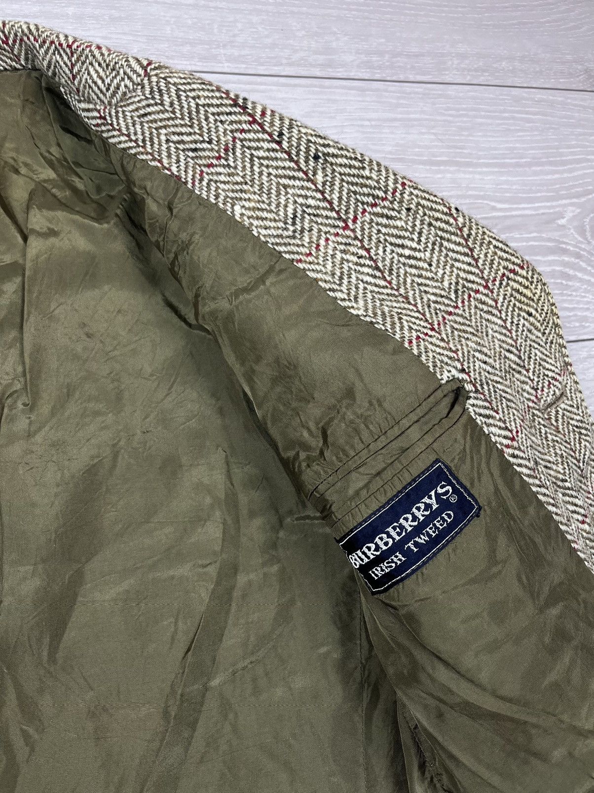 Burberry Burberrys Vintage 80s Irish Tweed Blazer Jacket Size 40R - 12 Thumbnail