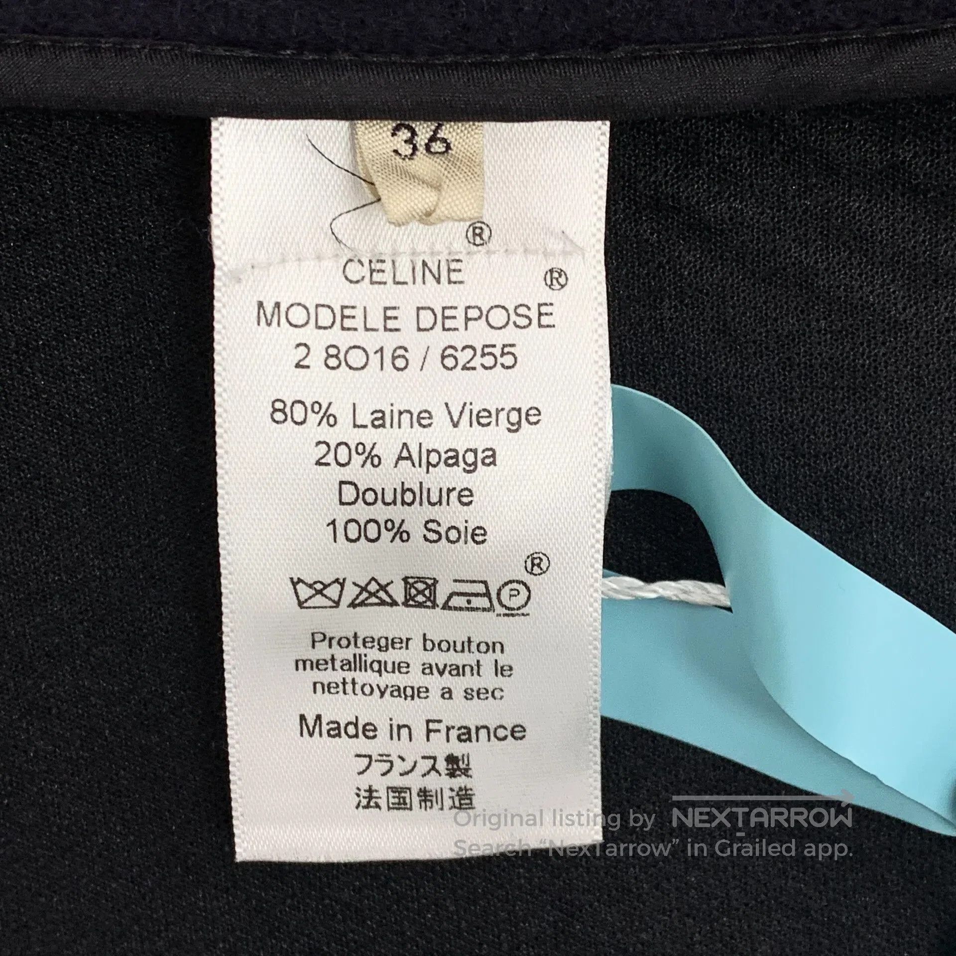 Celine CELINE Navy blue wool lapel double-breasted long sleeve co Size XS / US 0-2 / IT 36-38 - 6 Thumbnail