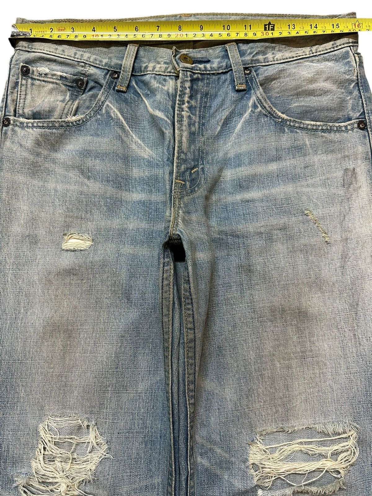 Levi's Vintage 90s Levis 502 Mud Faded Wash Distress Baggy Jeans Size US 31 - 12 Thumbnail
