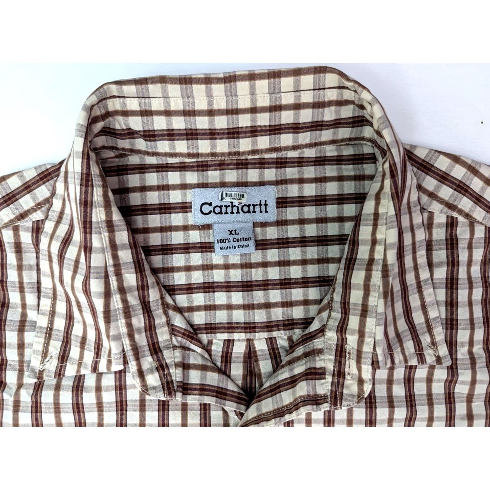 Carhartt Carhartt Short Sleeve Button Shirt Men XL Plaid Brown Work Casual Comfort Size US XL / EU 56 / 4 - 3 Thumbnail