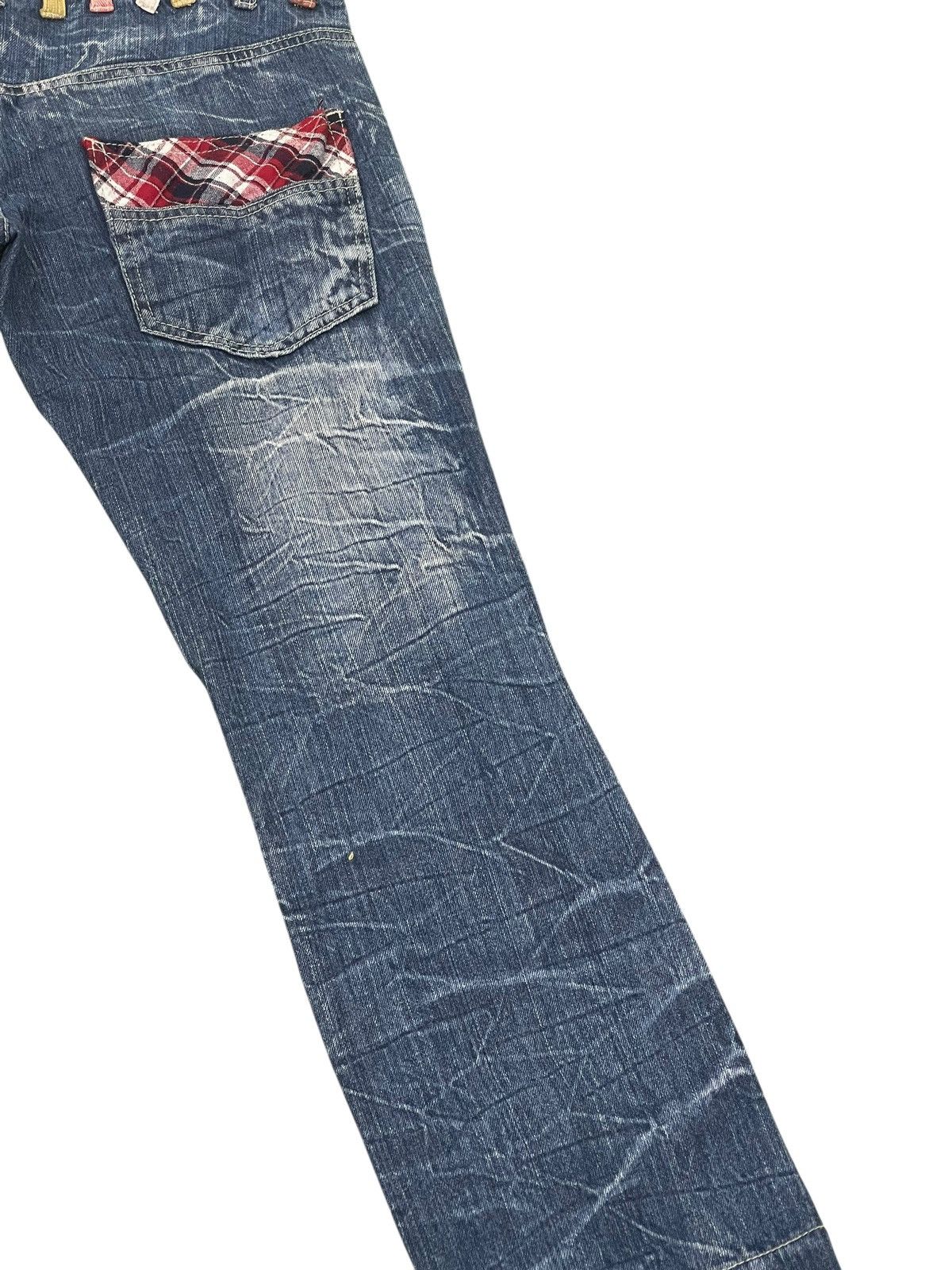Japanese Brand Double Waist Jeans Roddle Faded Denim Slim1🟦6 Size US 32 / EU 48 - 15 Thumbnail