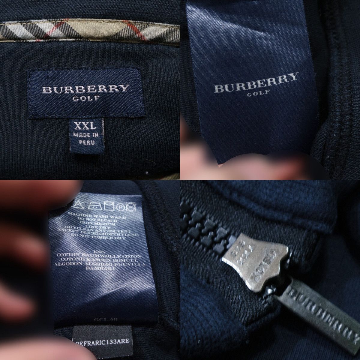 Burberry 00s Golf Quarter Zip High Neck Sweatshirt Vintage Size US XXL / EU 58 / 5 - 9 Thumbnail