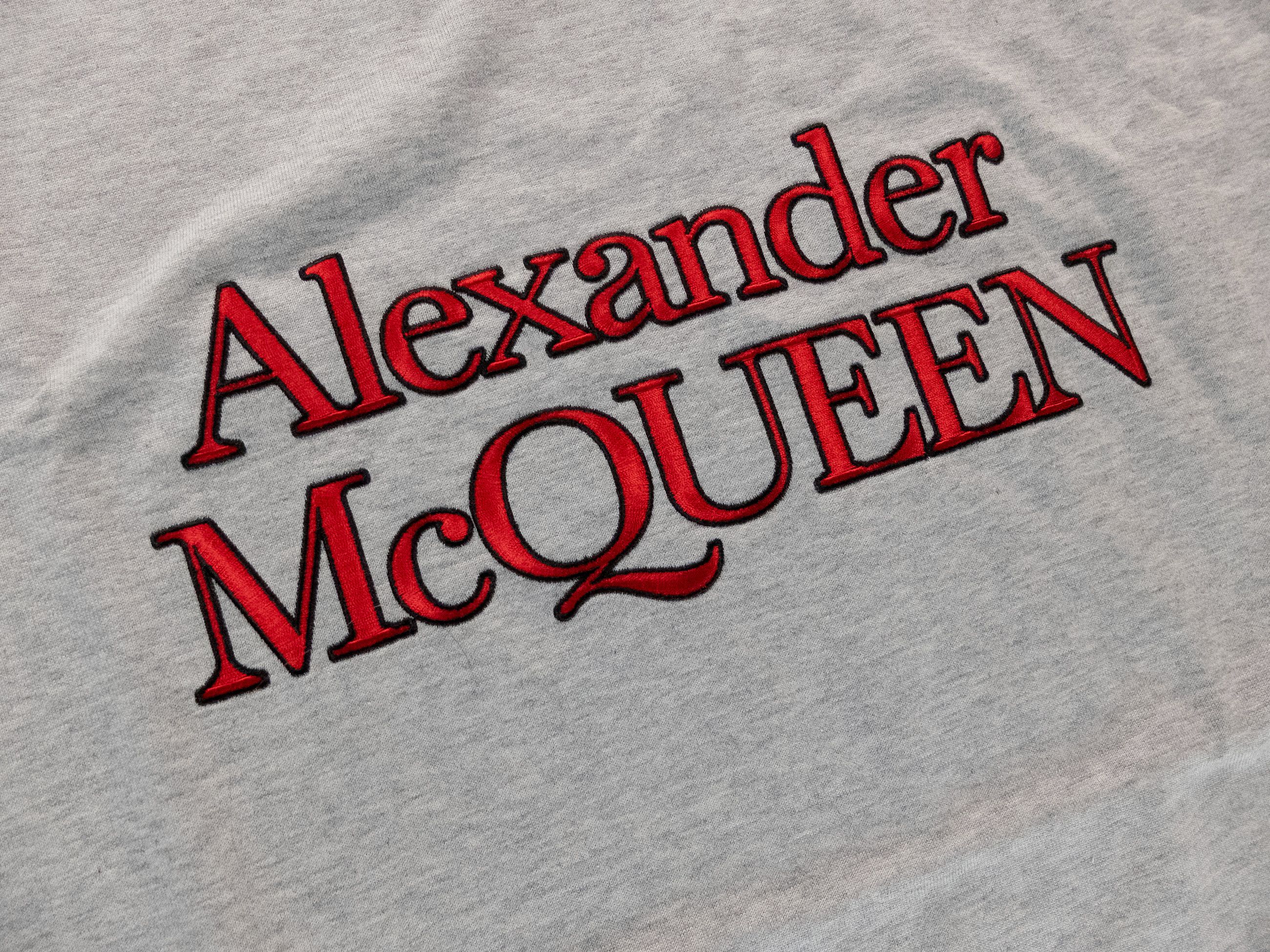 Alexander McQueen ALEXANDER MCQUEEN gray logo embroidered t-shirt Medium q Size US M / EU 48-50 / 2 - 5 Thumbnail