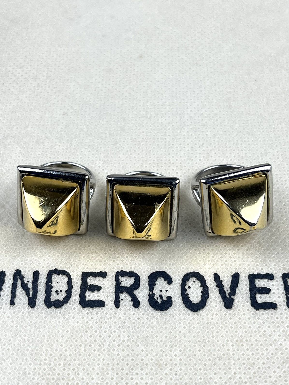 Undercover Undercover Triple Set Pyramid Stud Gold Rings Size ONE SIZE - 3 Thumbnail