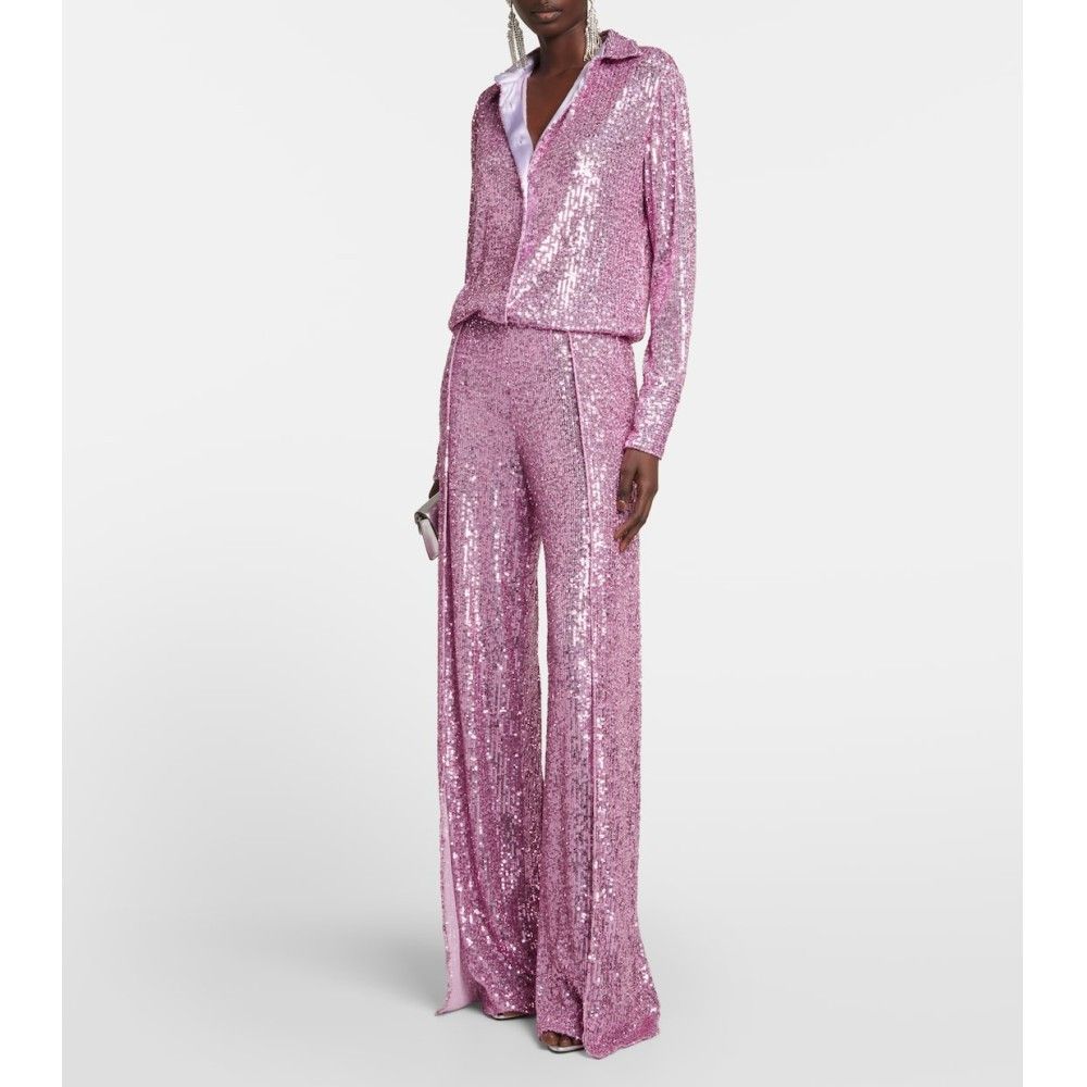 Tom Ford o1loc1c0924 CA3204 Liquid Sequins Shirt in Pink Size XS / US 0-2 / IT 36-38 - 2 Thumbnail