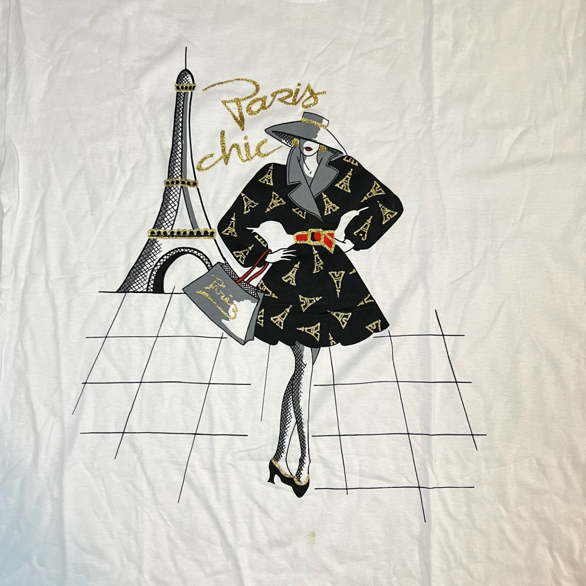 Other Arts De Paris "Paris Chic" White T-Shirt XXL Graphic Eiffel Size XXL / US 16-18 / IT 52-54 - 4 Thumbnail
