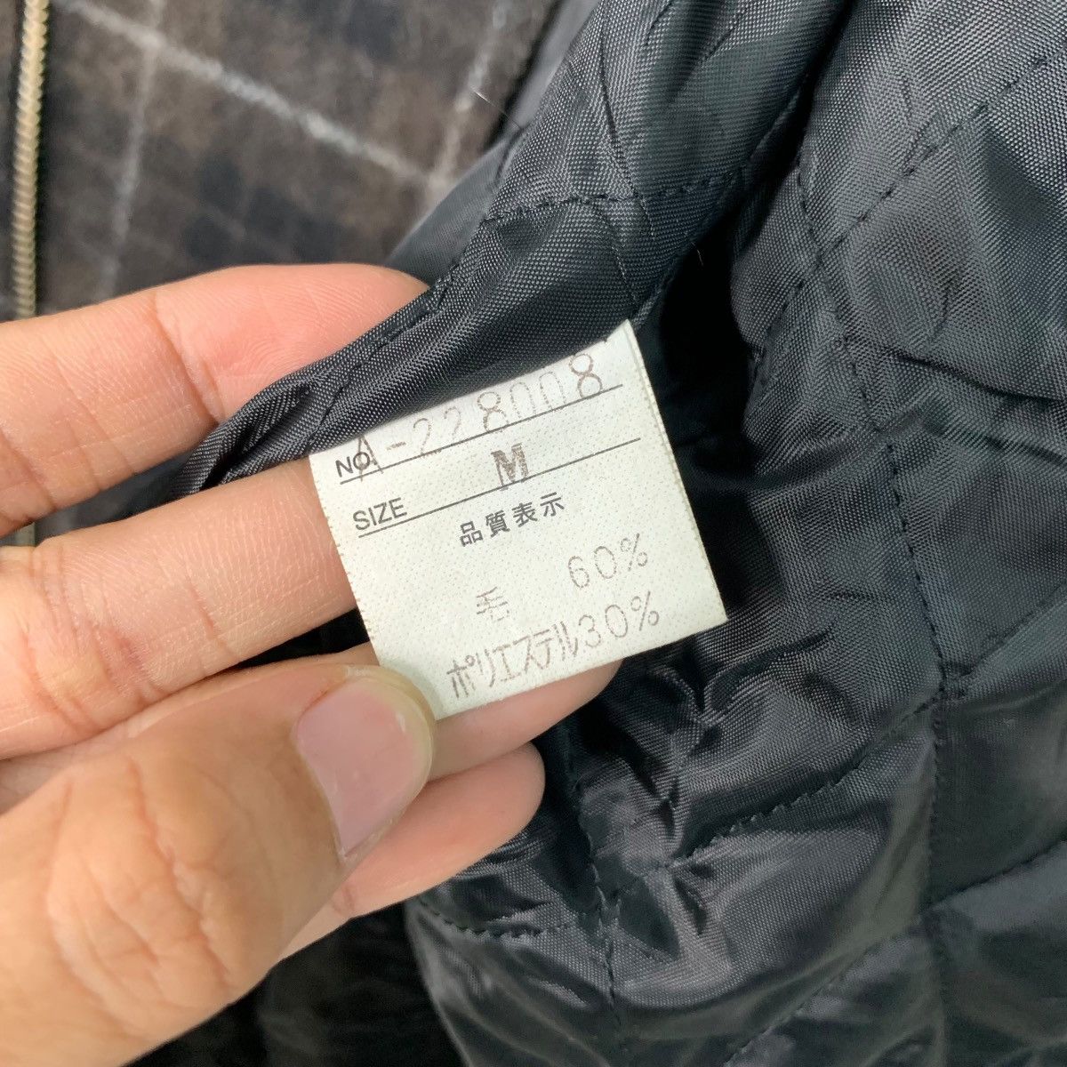 Japanese Brand AS SUPER SONIC Wool Checked Asymmetrical Jacket #2939-C133 Size US M / EU 48-50 / 2 - 15 Thumbnail