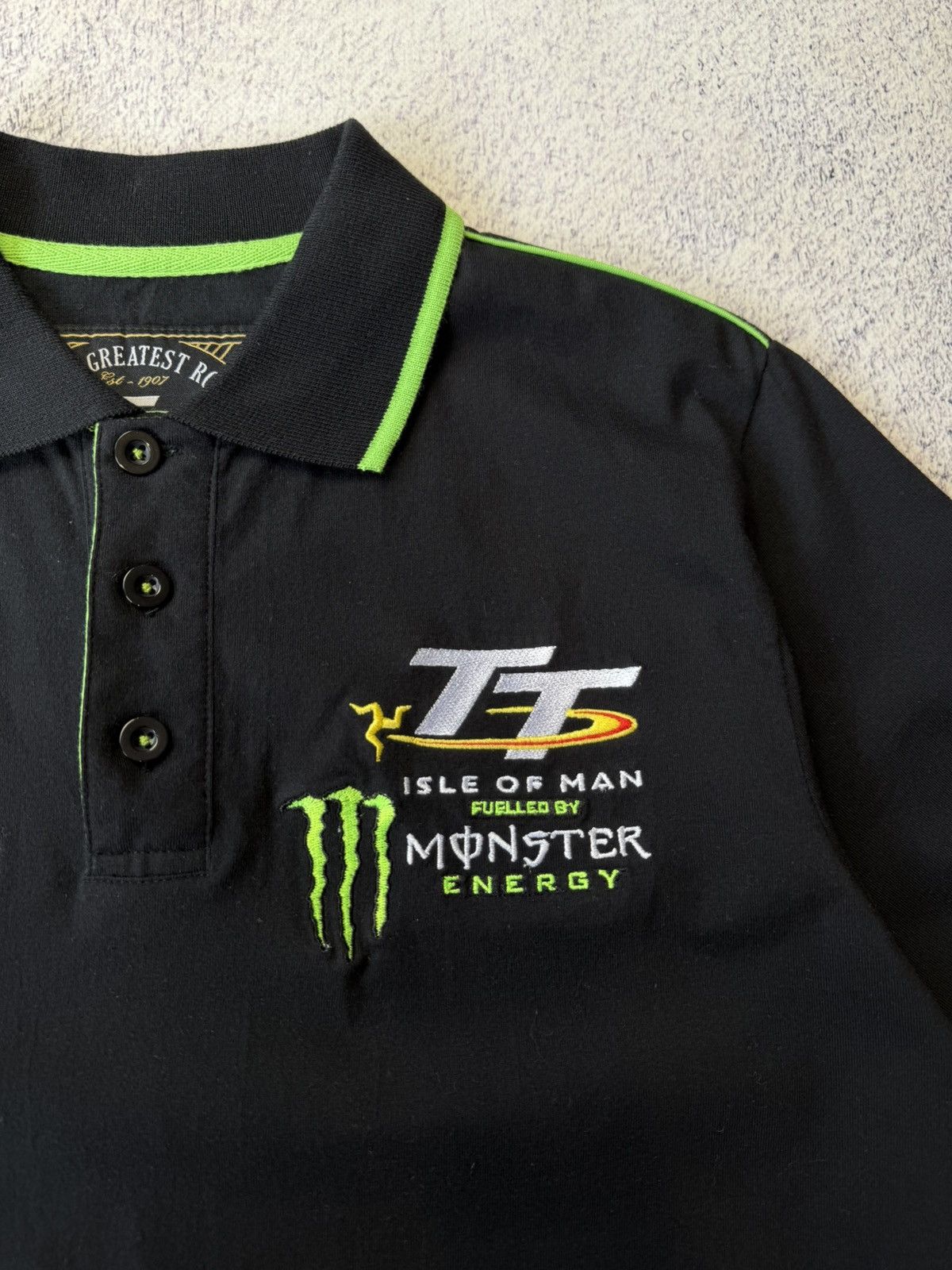 Vintage Vintage Polo Monster Energy Isle of Man TT Moto Racing USA Size US L / EU 52-54 / 3 - 13 Thumbnail