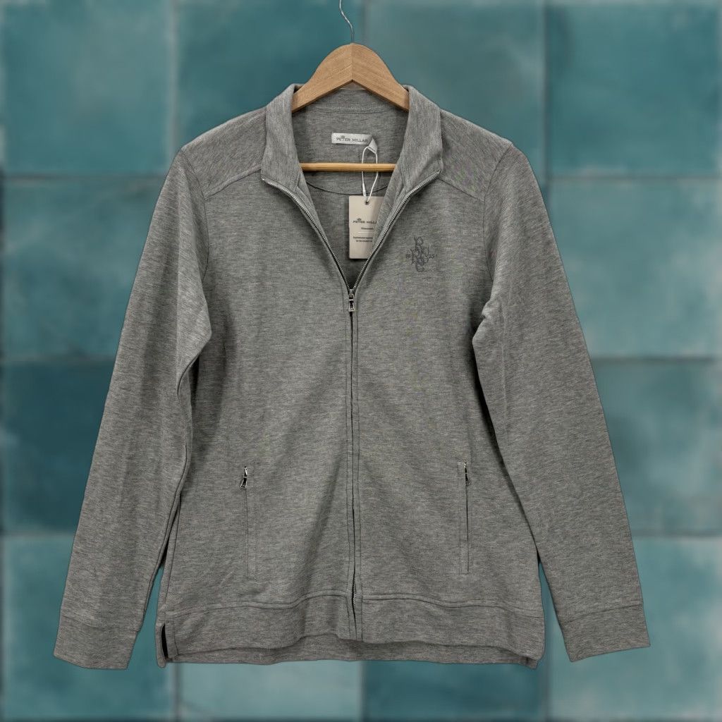 Peter Millar Peter Millar Sweatshirt Crown Comfort Interlock Full-Zip Womens Medium Gray Golf Size M / US 6-8 / IT 42-44 - 1 Thumbnail