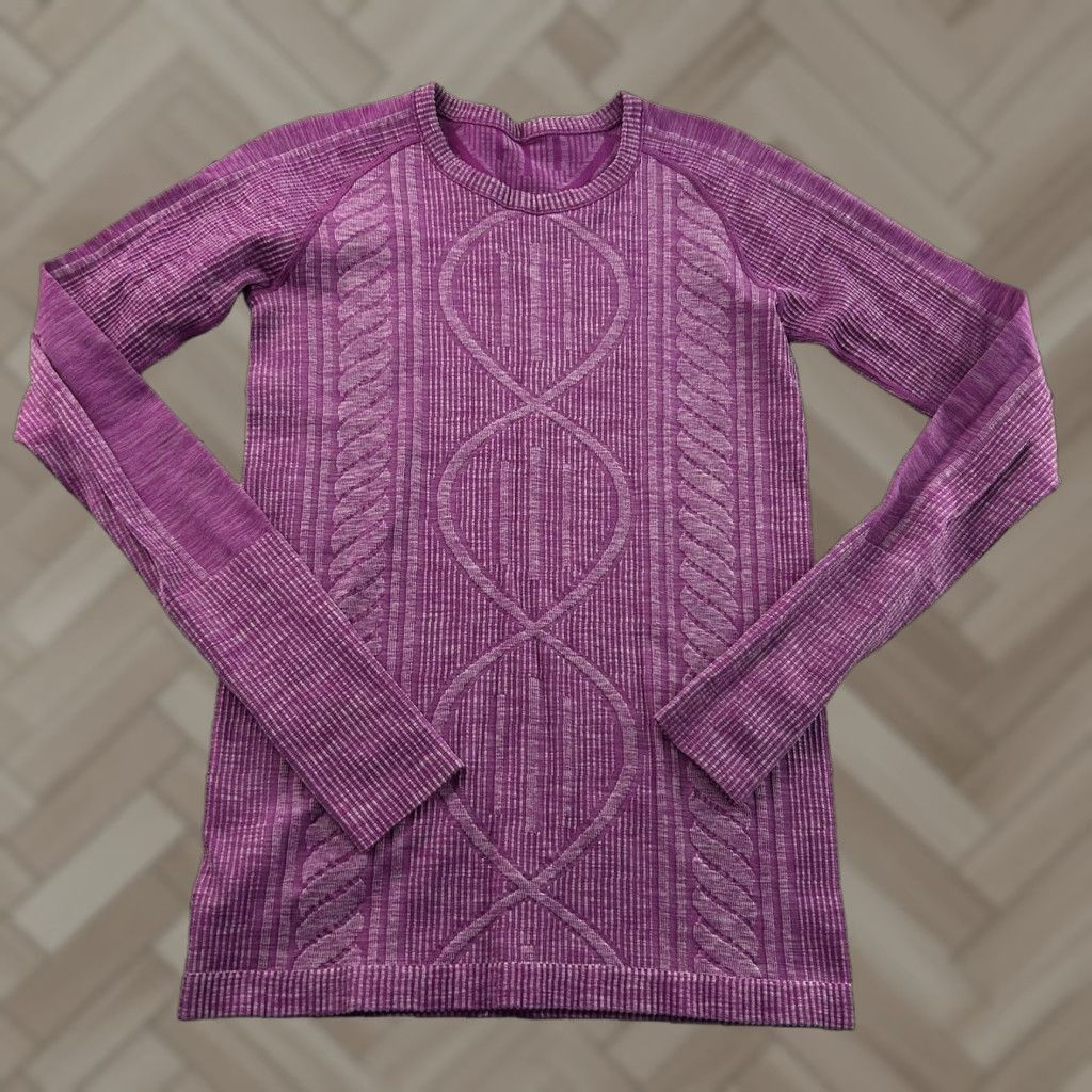 Lululemon Lululemon Long Sleeve Athletic Seamless Top Women's 4 Pink Purple T-Shirt Activewear Modern fit Shirt Womens 90s? Size S / US 4 / IT 40 - 1 Thumbnail