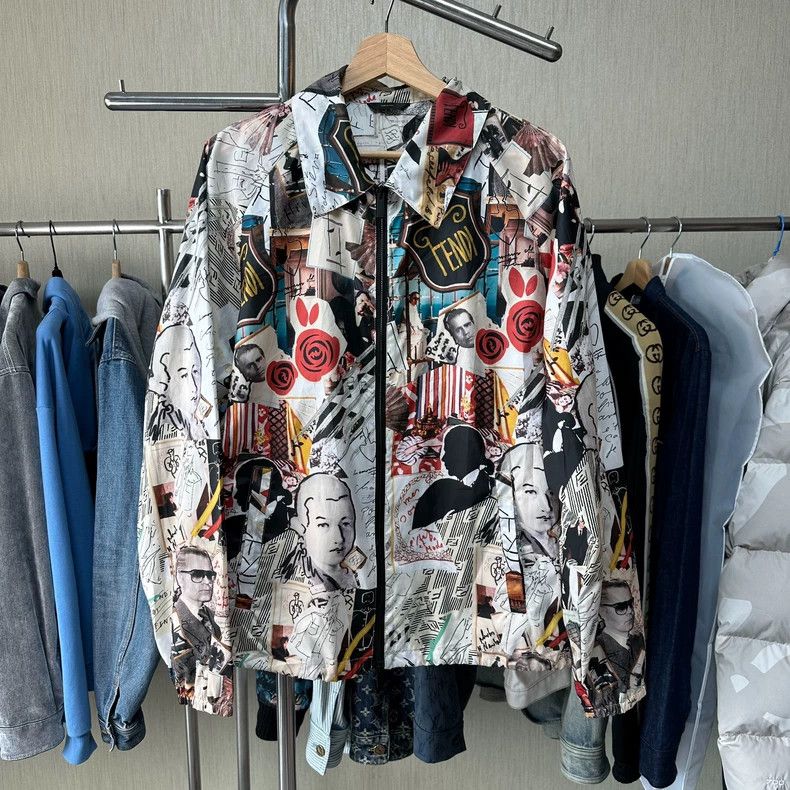 Fendi FENDI Printed Zip-Up Jacket Size US XL / EU 56 / 4 - 1 Thumbnail