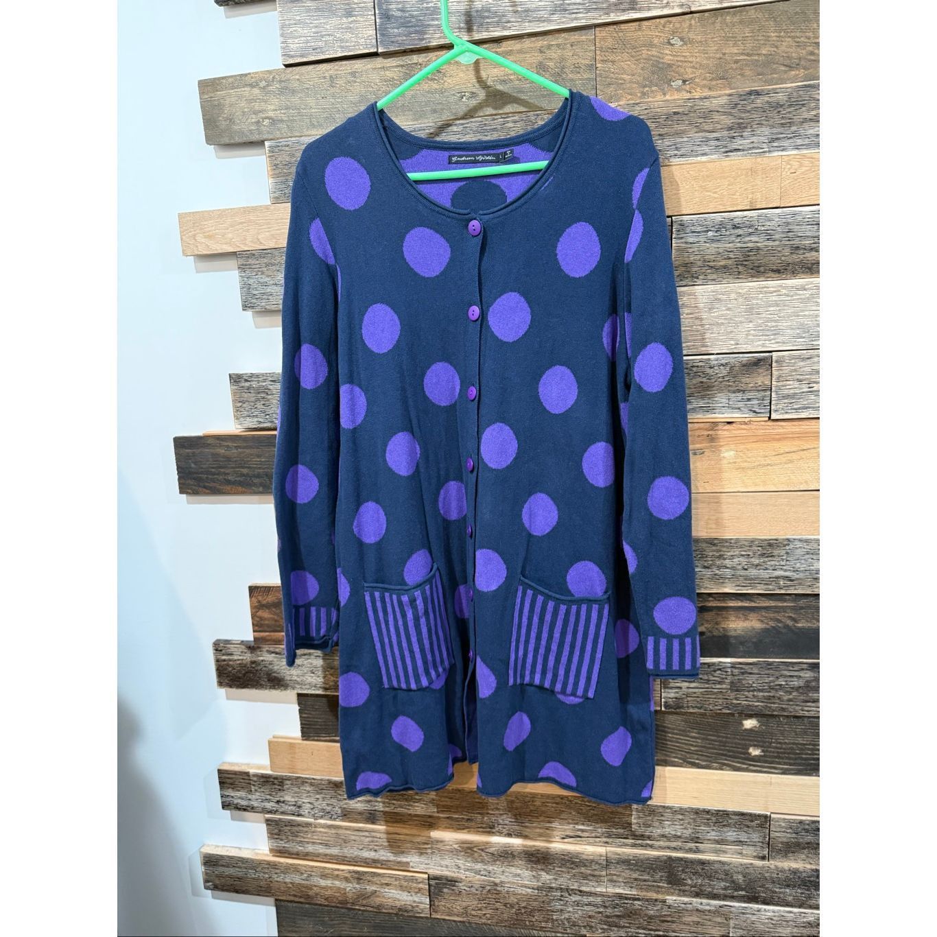 Guru Gudrun Sjödén polka dot cardigan sweater cotton size Large Size L / US 10 / IT 46 - 1 Thumbnail