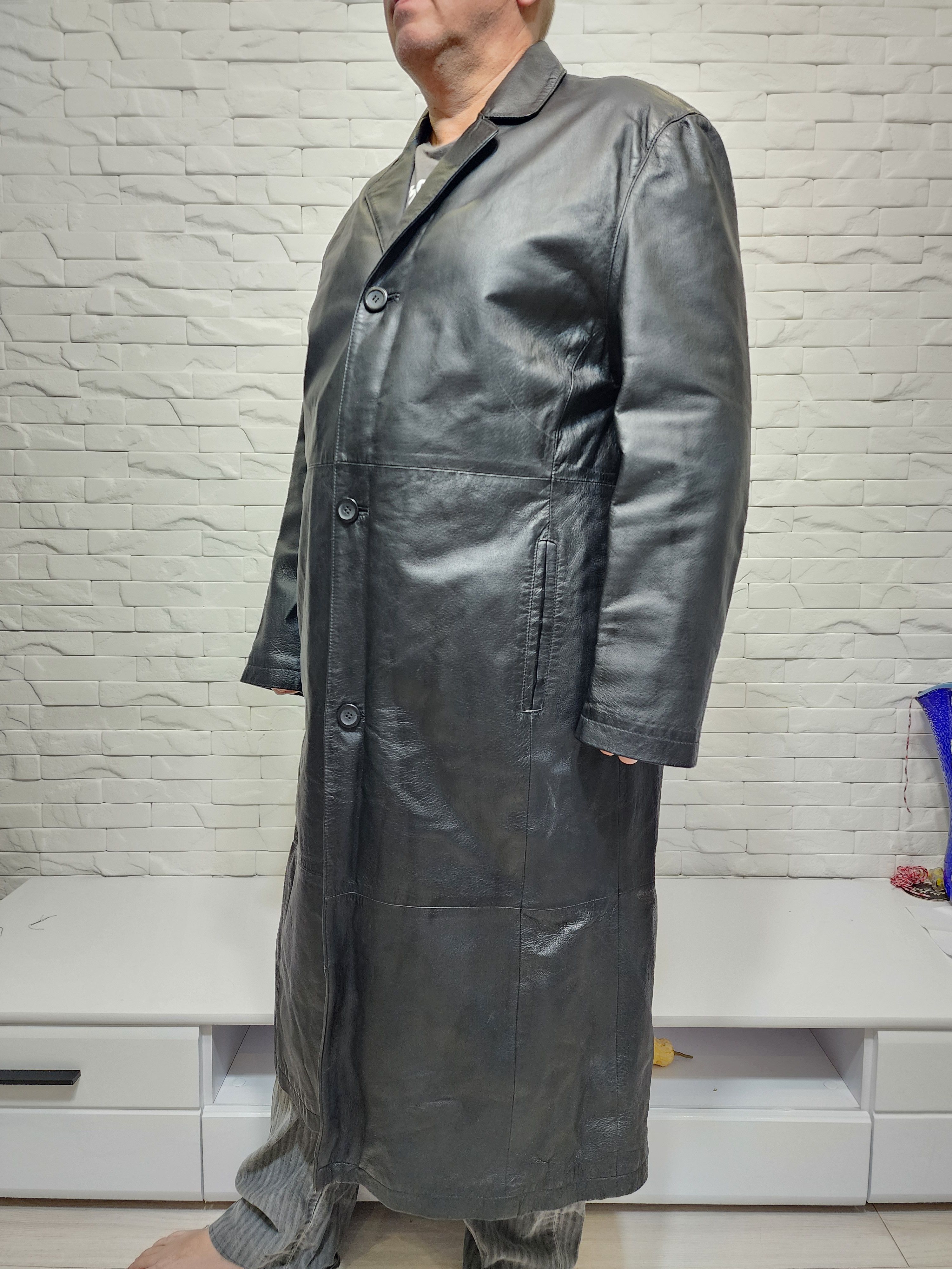 Genuine Leather Long Black Genuine Leather Jacket - Men's Style Size US L / EU 52-54 / 3 - 3 Thumbnail