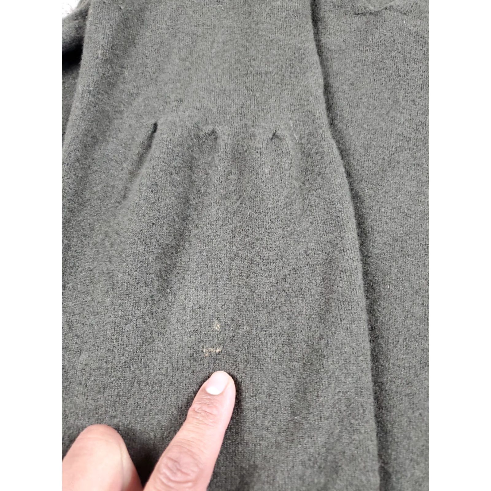 Massimo Dutti Massimo Dutti A-Line Dress Large Womens Green V-Neck Wool Blend Stretch Size L / US 10 / IT 46 - 5 Thumbnail