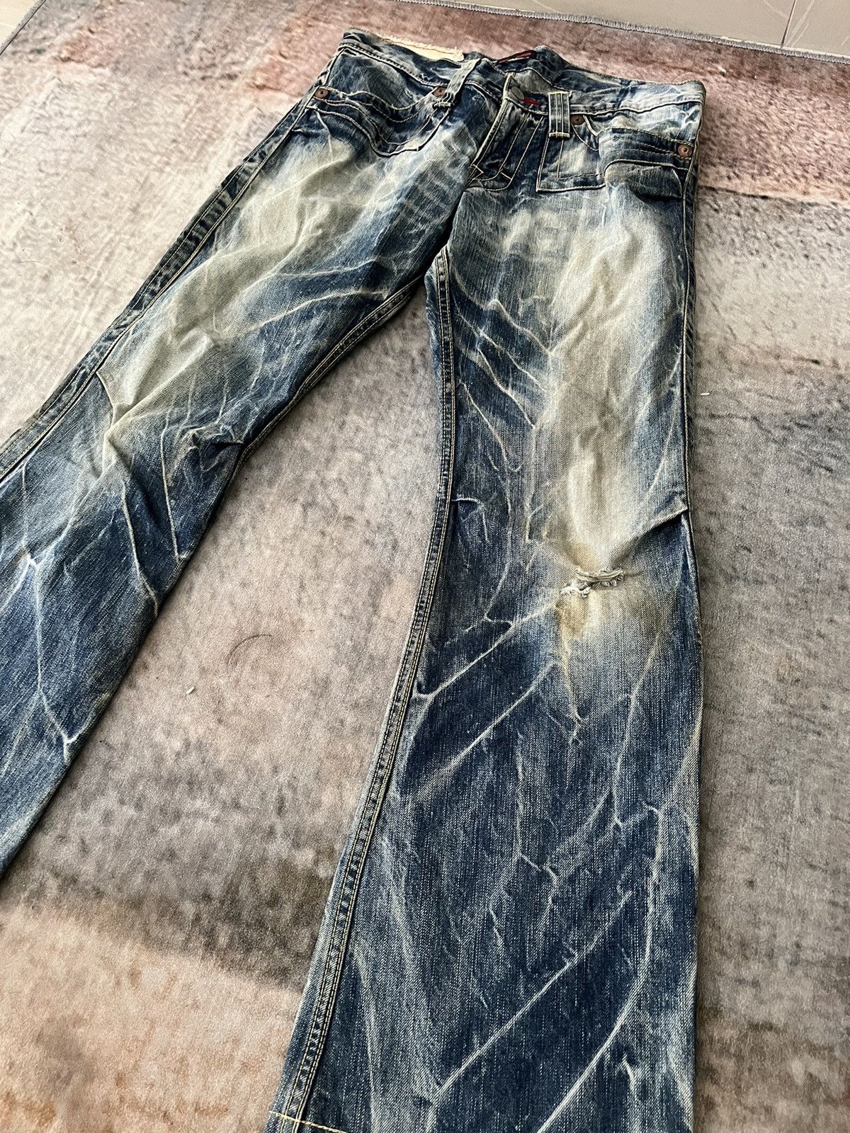 If Six Was Nine × Japanese Brand × Vintage Flare Crazy Striking Blueway Denim Size US 32 / EU 48 - 17 Thumbnail