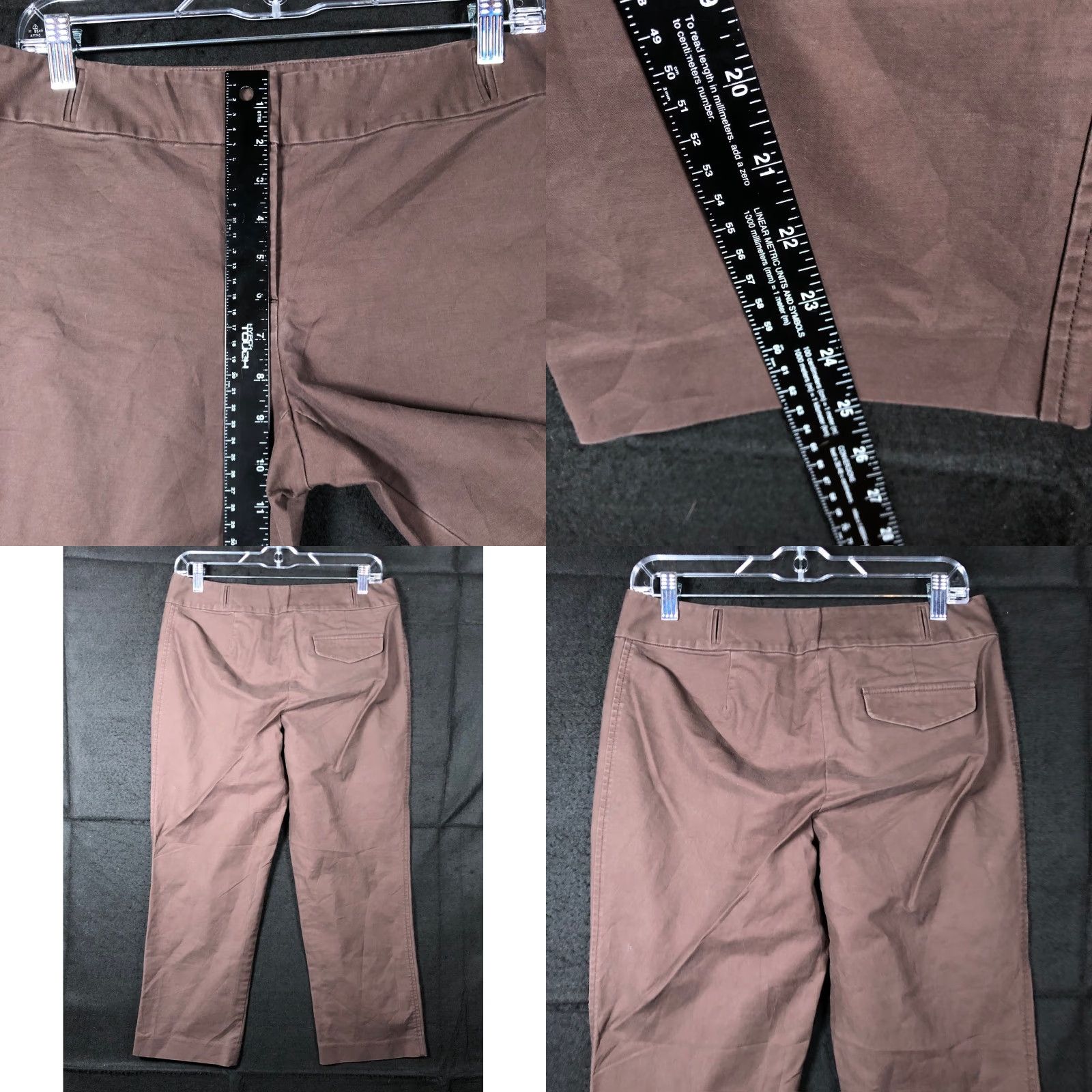 Ann Taylor VINTAGE Ann Taylor LOFT Womens Pants Brown Chino Mid Rise Straight Ankle Stretch 6 Size 28" / US 6 / IT 42 - 8 Thumbnail