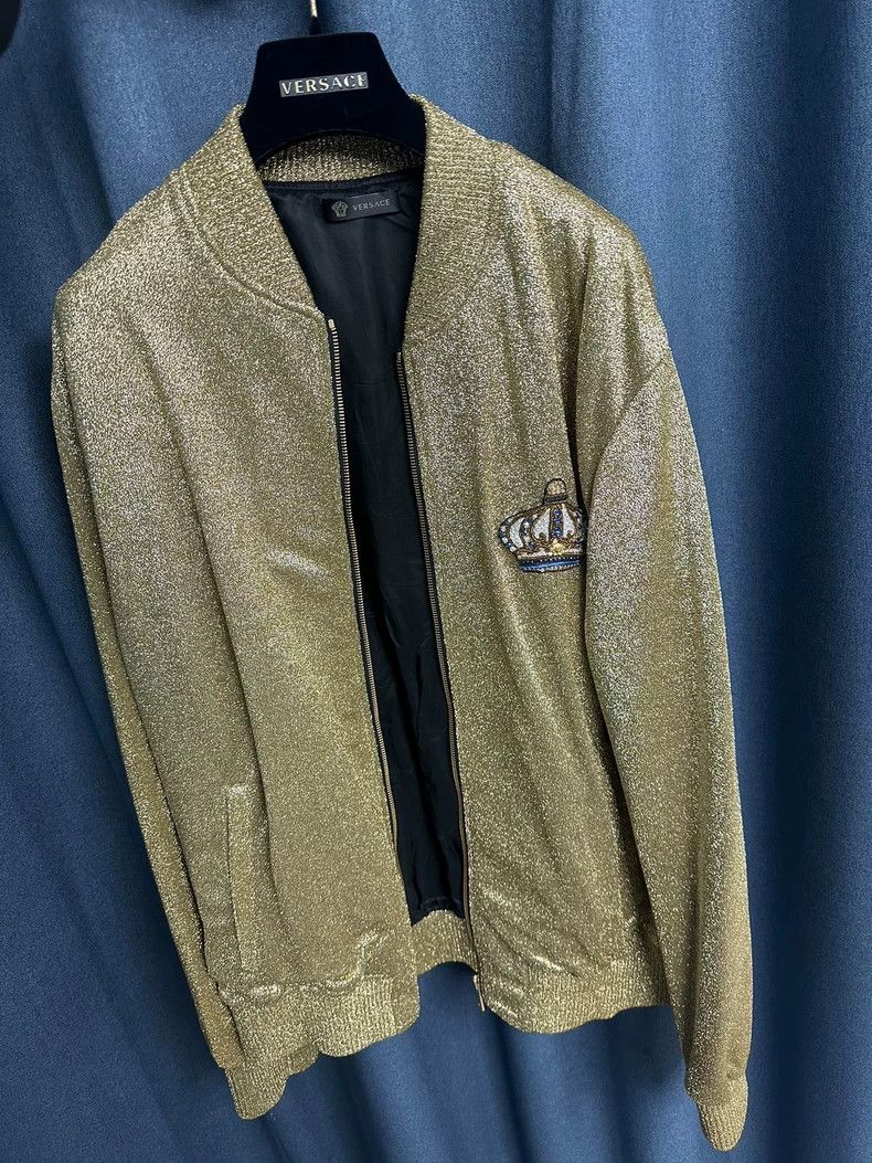 Versace Versace Spun gold silk jacket Size US XXL / EU 58 / 5 - 1 Thumbnail