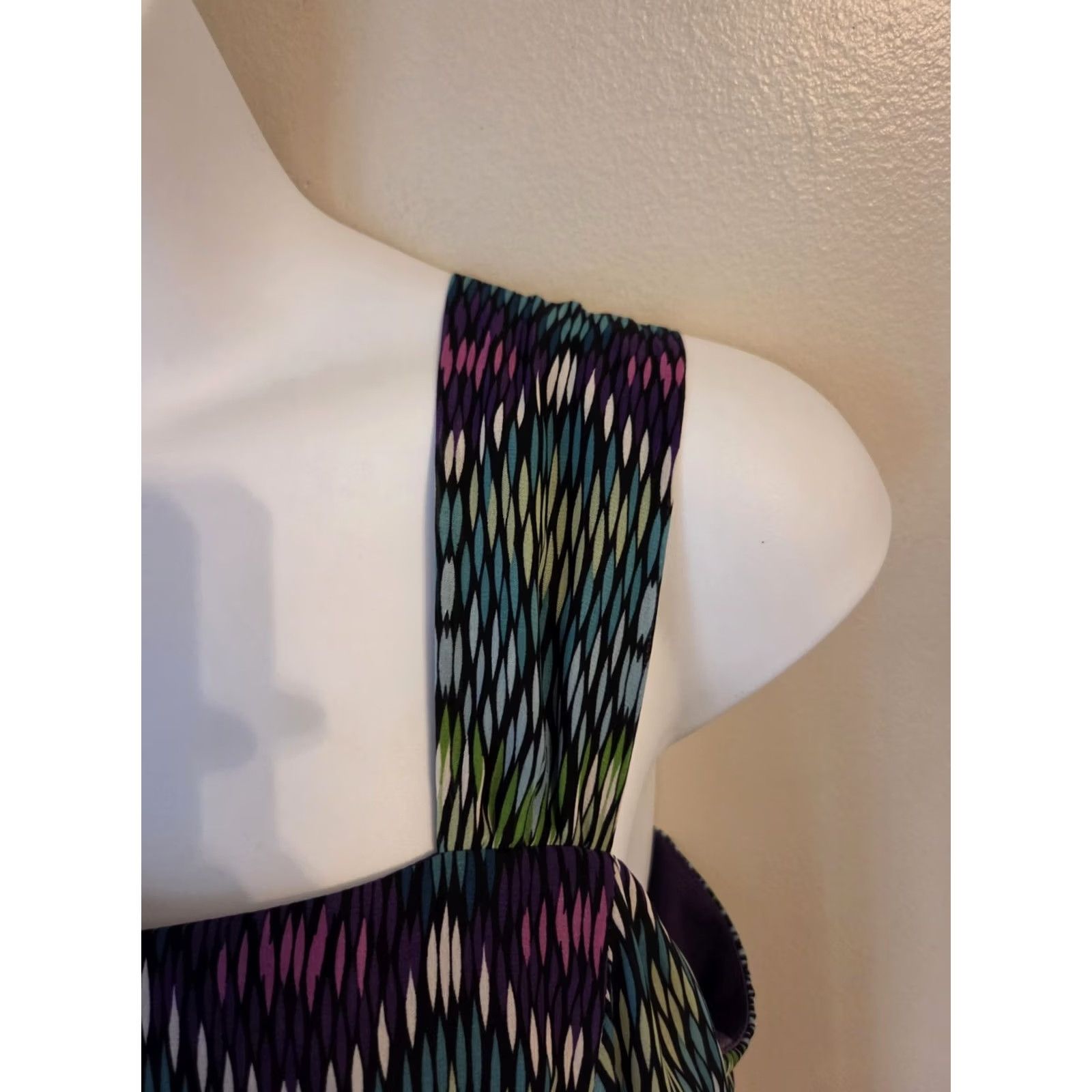 Vintage Catherines Dress Purple Green Blue Black Geometric Abstract Boho 22 2X Women Size 3XL / US 20-22 - 2 Thumbnail