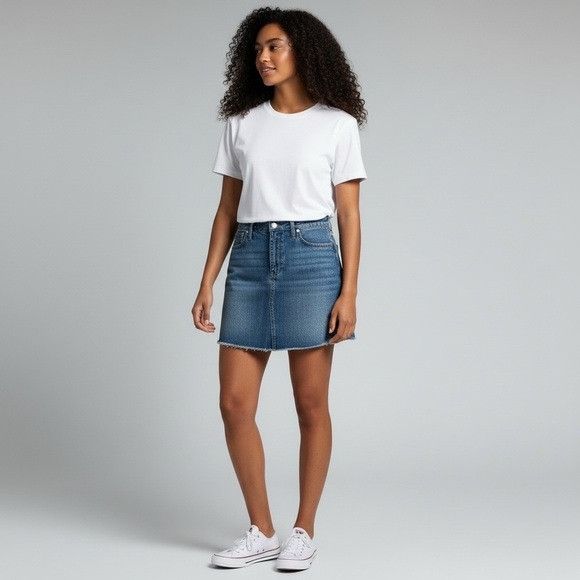 Madewell Madewell Rigid A-Line Blue Denim Skirt Size 24" / US 00 / IT 34 - 1 Thumbnail