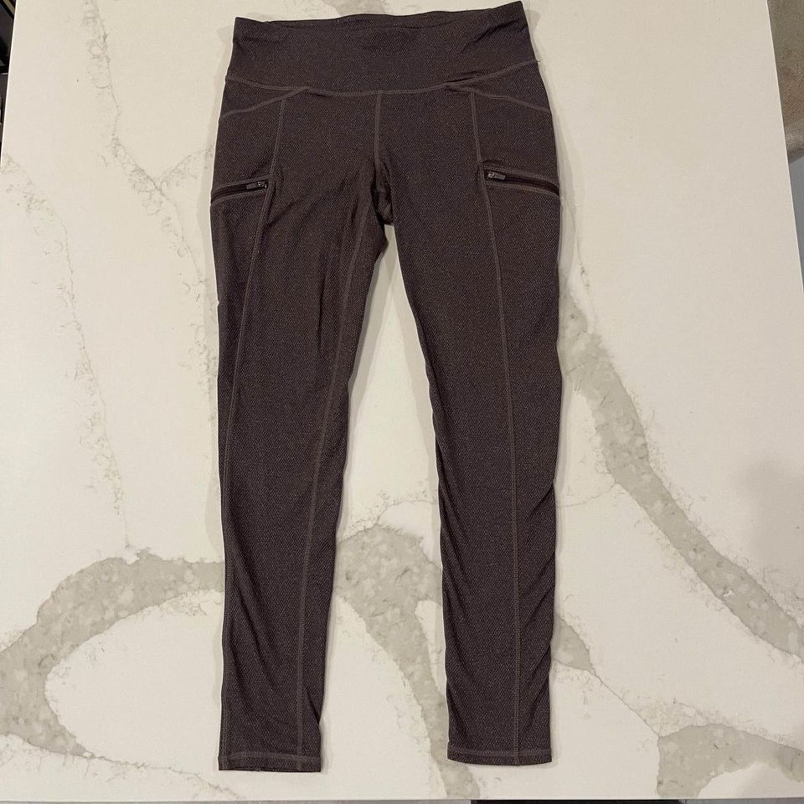 Athleta Athleta Pixy Drifter Textured Brown Leggings Women's Medium Size 30" / US 8 / IT 44 - 1 Thumbnail