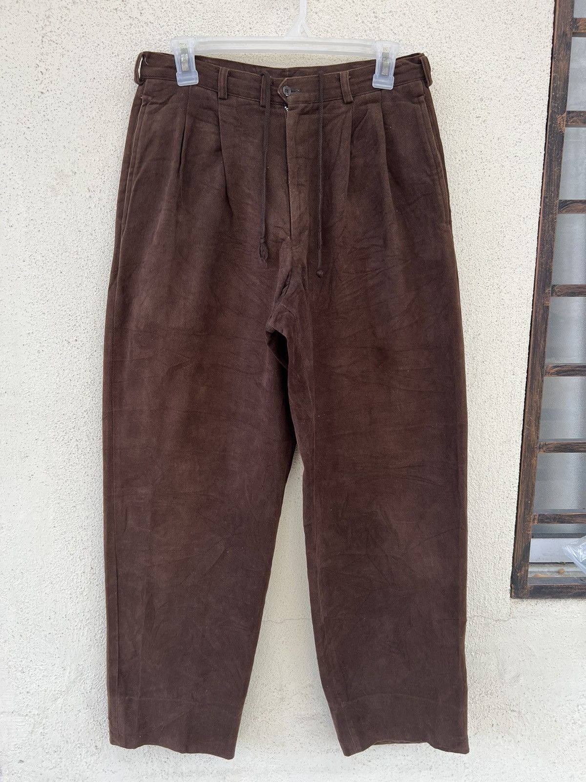 Mademoiselle Non Non Papas Japan X Tessuti Sondrio Baggy Gabardine Trouser Pant Size US 29 - 6 Thumbnail