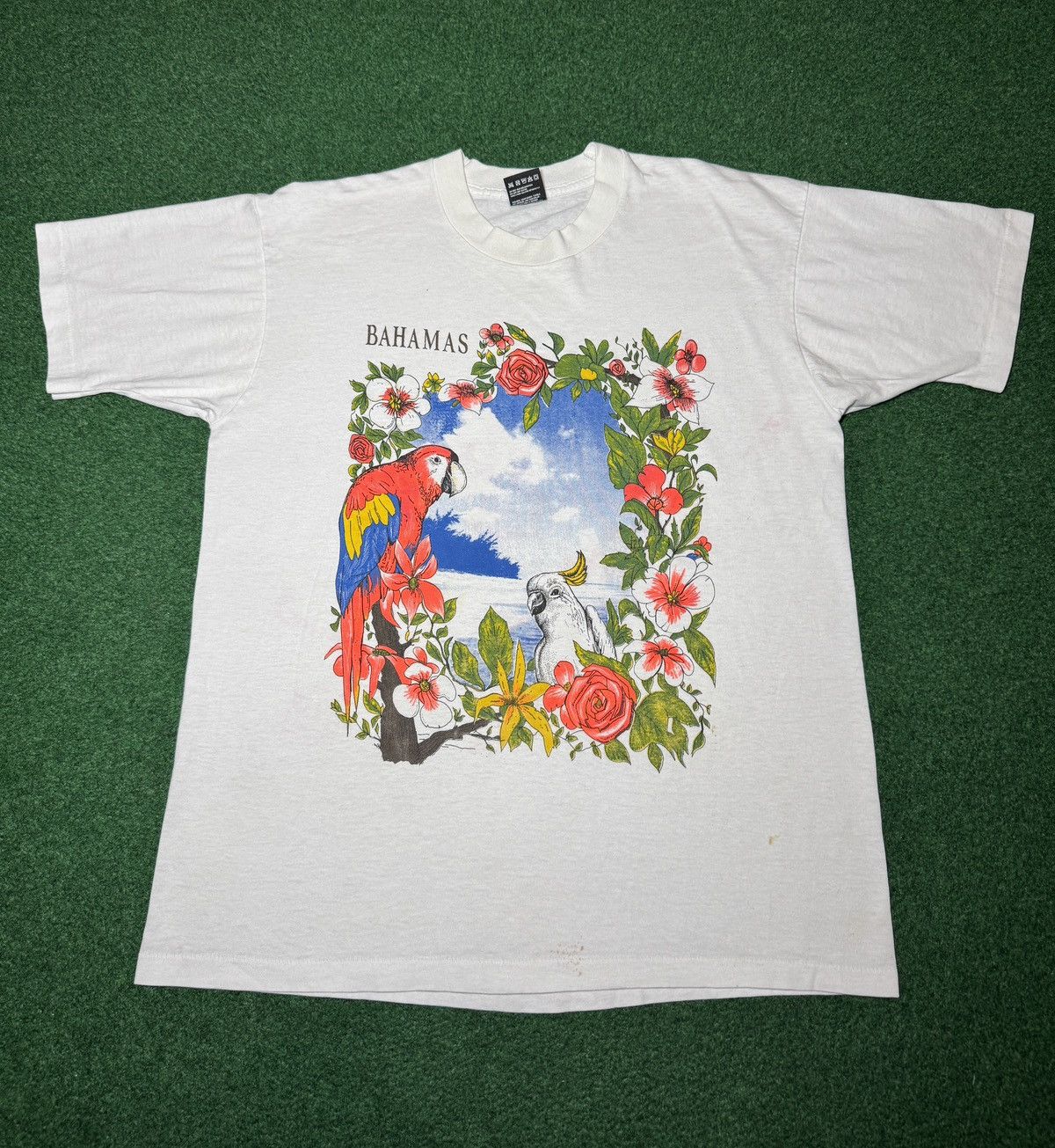 Vintage Bahamas Tropical Bird Vintage 90s Beach Large 21x27 T Shirt Size US L / EU 52-54 / 3 - 1 Thumbnail