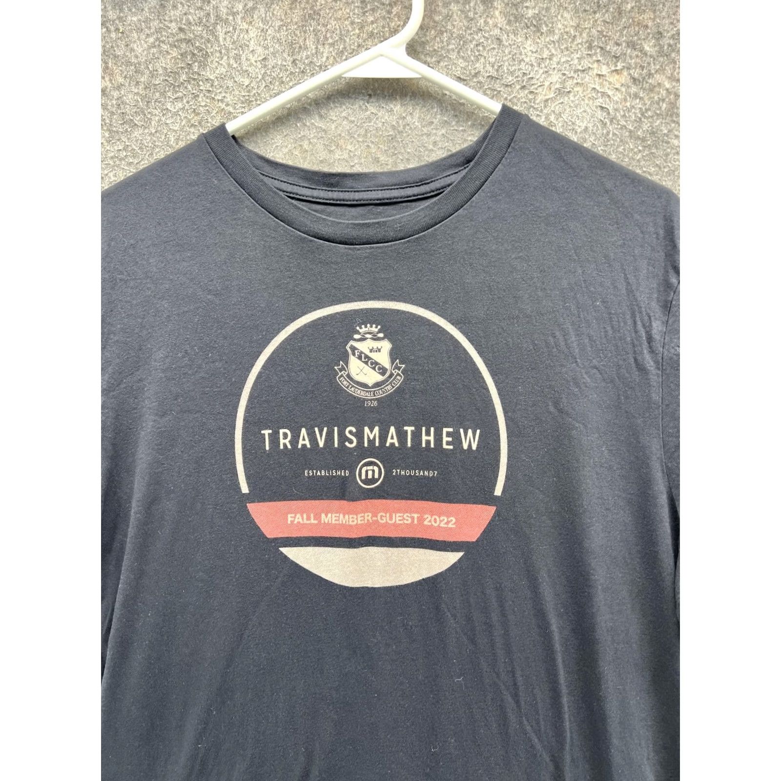 TravisMathew Travis Mathew Shirt Mens Large Black Golf Graphic Tee Tagless Crew Neck Short Sleeve Logo Print Mens L Black Golf Tee Size US L / EU 52-54 / 3 - 7 Thumbnail