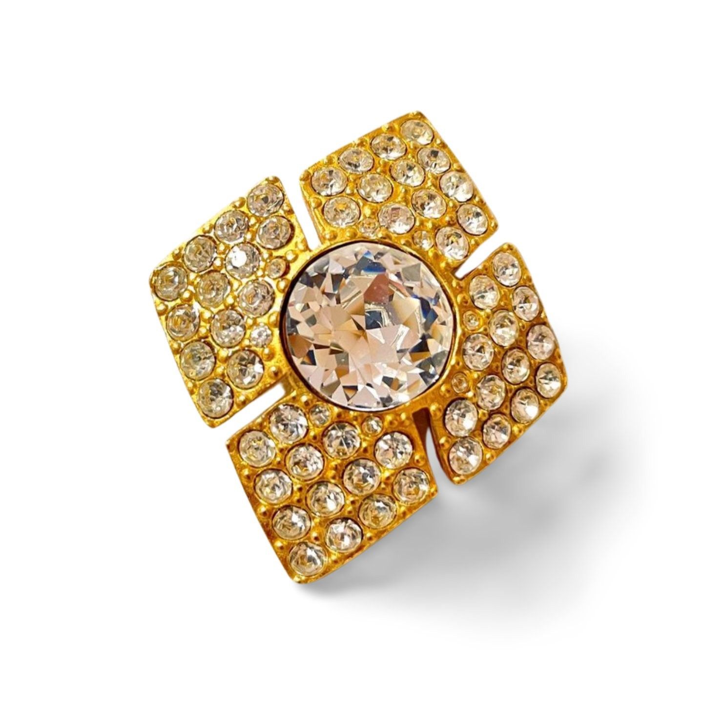 Dior MINT. Vintage Christian Dior diamond shape brooch, crystals Size ONE SIZE - 5 Thumbnail