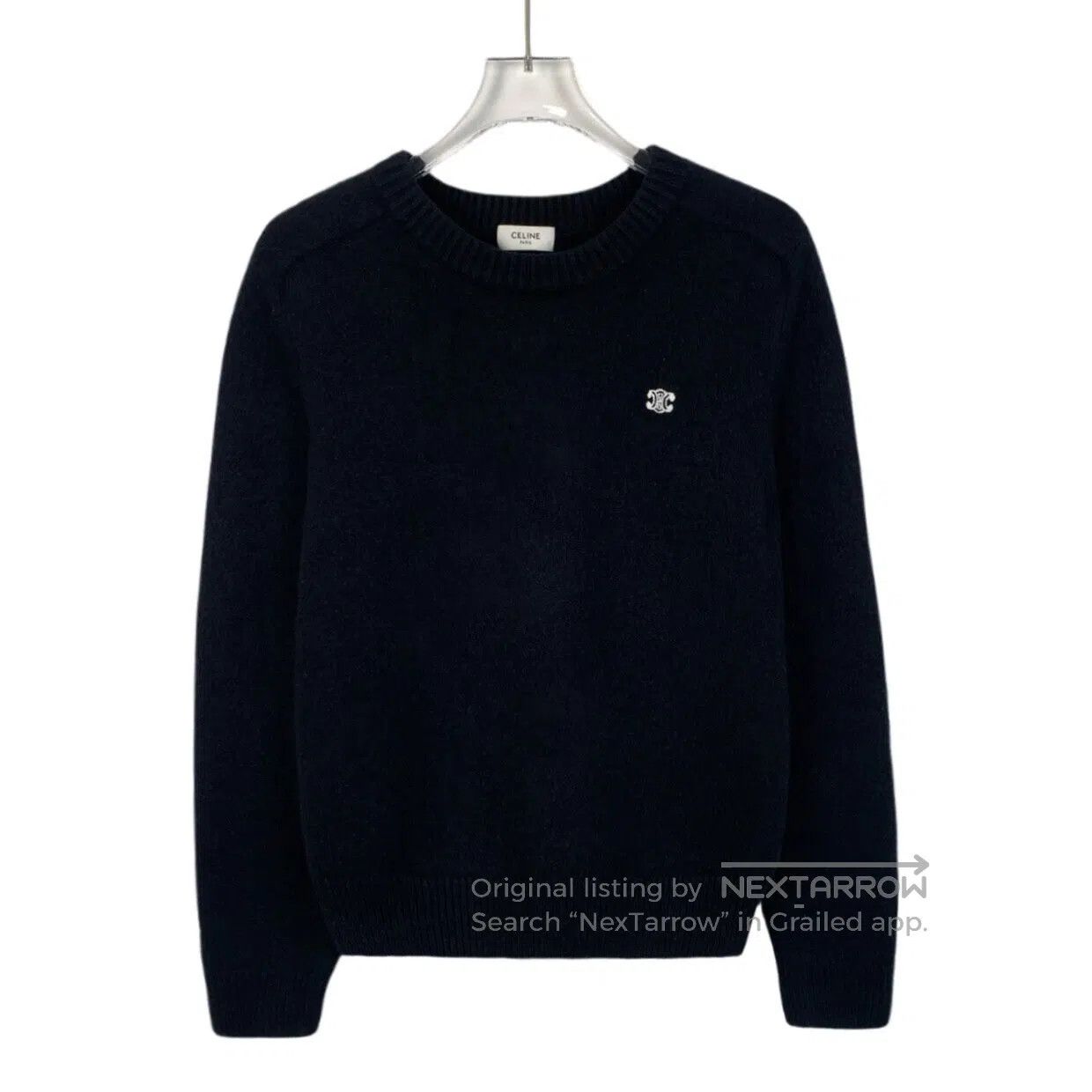 Celine CELINE Black logo Triumph Gate wool knitted sweater| Size US XS / EU 42 / 0 - 1 Thumbnail