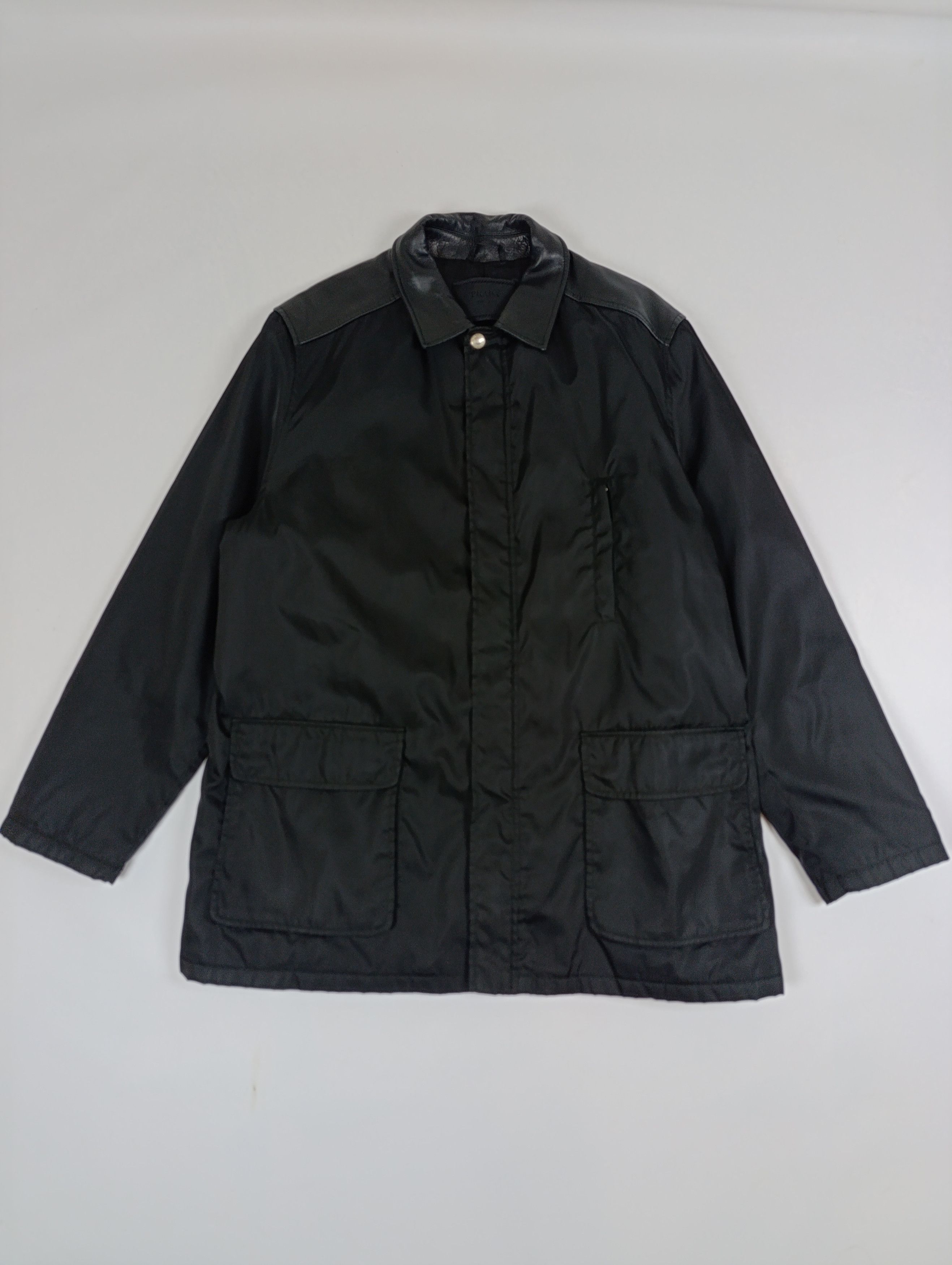 Prada ARCHIVE 90S PRADA LEATHER SHOULDER NYLON DOUBLE ZIP COAT Size US L / EU 52-54 / 3 - 1 Thumbnail