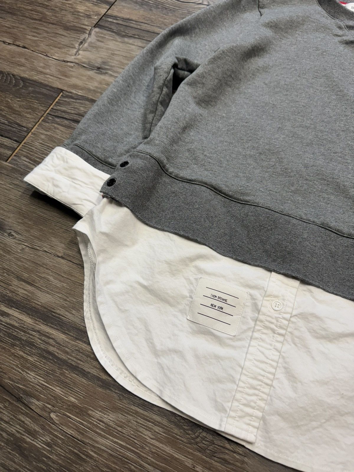 Thom Browne Thom Brown Hybrid Crewneck/Buttonup Sweater ‘Rare’ Size US S / EU 44-46 / 1 - 3 Thumbnail