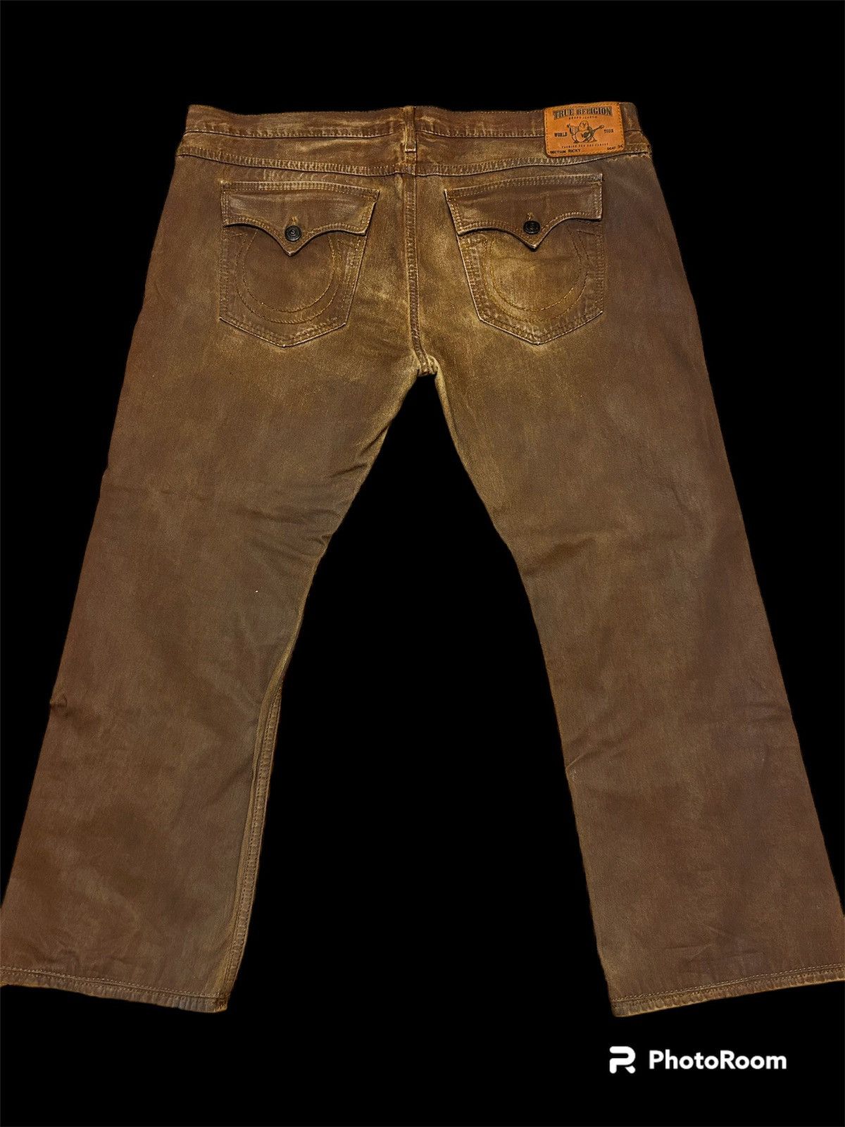 RARE True Religion Brown Ricky’s Waxed Pants