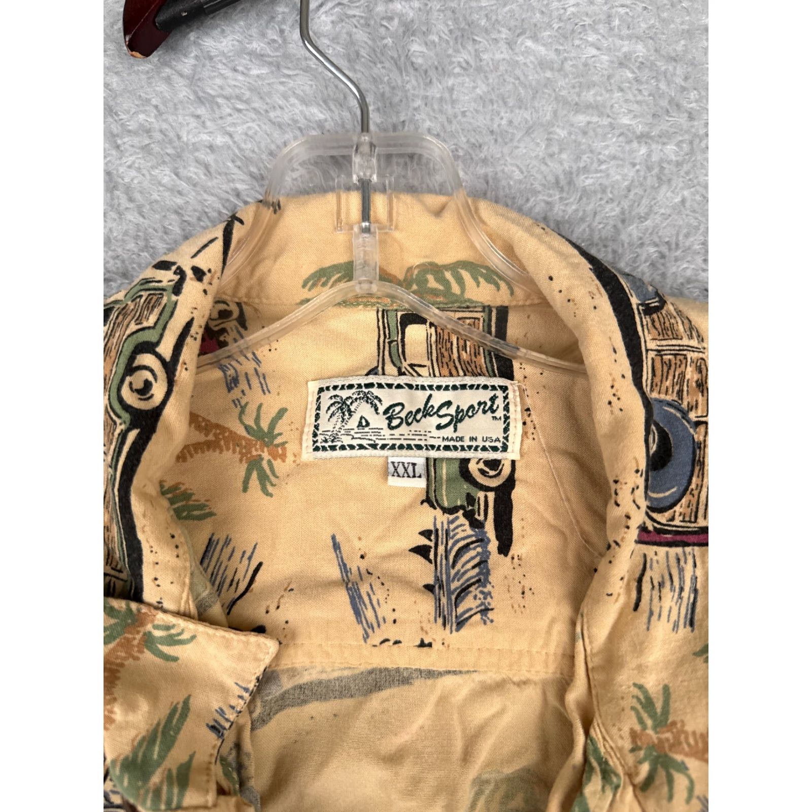 Vintage VINTAGE Beck Sport Shirt Men Yellow 2XL Floral Cars Hawaiian Short Sleeve Button-Up Size US XXL / EU 58 / 5 - 7 Thumbnail