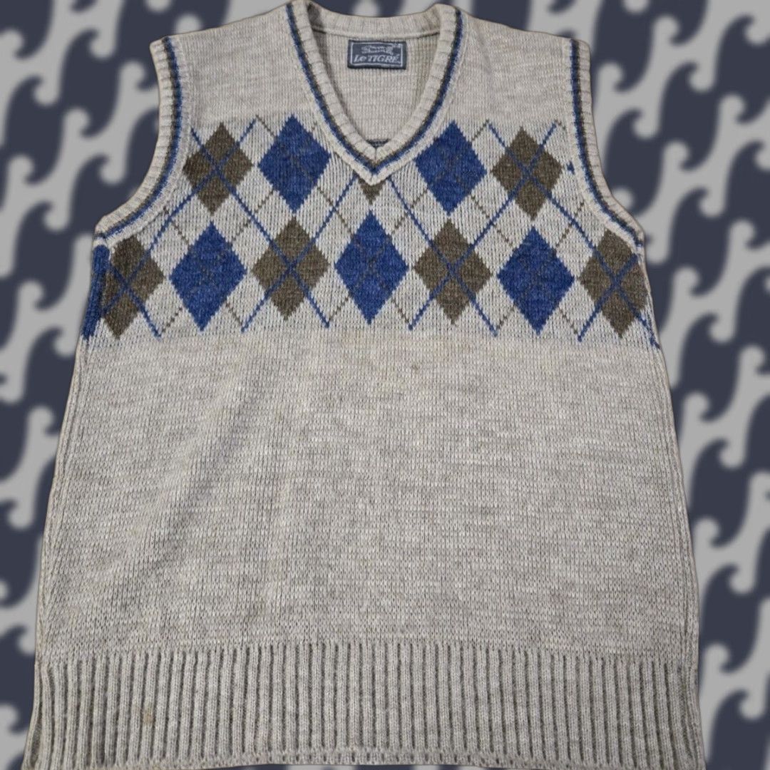 Vintage VINTAGE Le Tigre Sweater Vest Shirt 16-18 Adult Large Brown 80s Made In USA Mens Size US L / EU 52-54 / 3 - 1 Thumbnail
