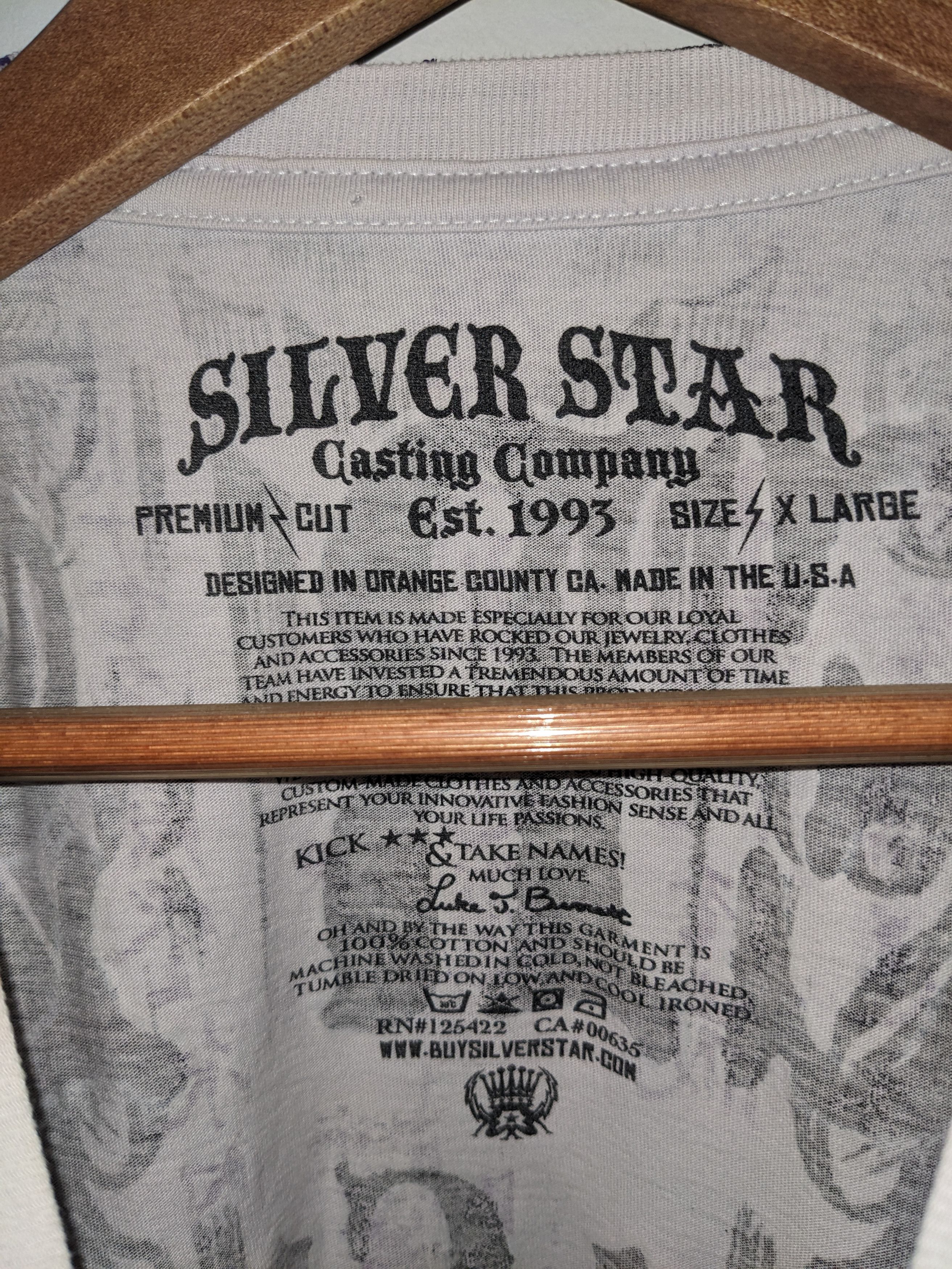 Affliction × Vintage Vintage Y2K Silver Star MMA Affliction Inspired T-Shirt Size US XL / EU 56 / 4 - 3 Thumbnail