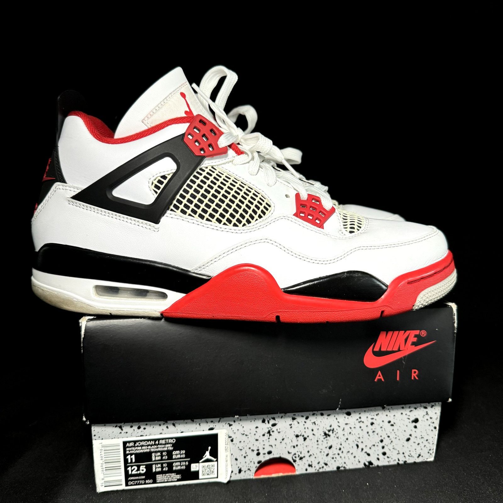 Jordan Brand × Nike Size 11 Nike Air Jordan 4 Retro OG Fire Red 2020 Men's Shoes Size US 11 / EU 44 - 1 Thumbnail