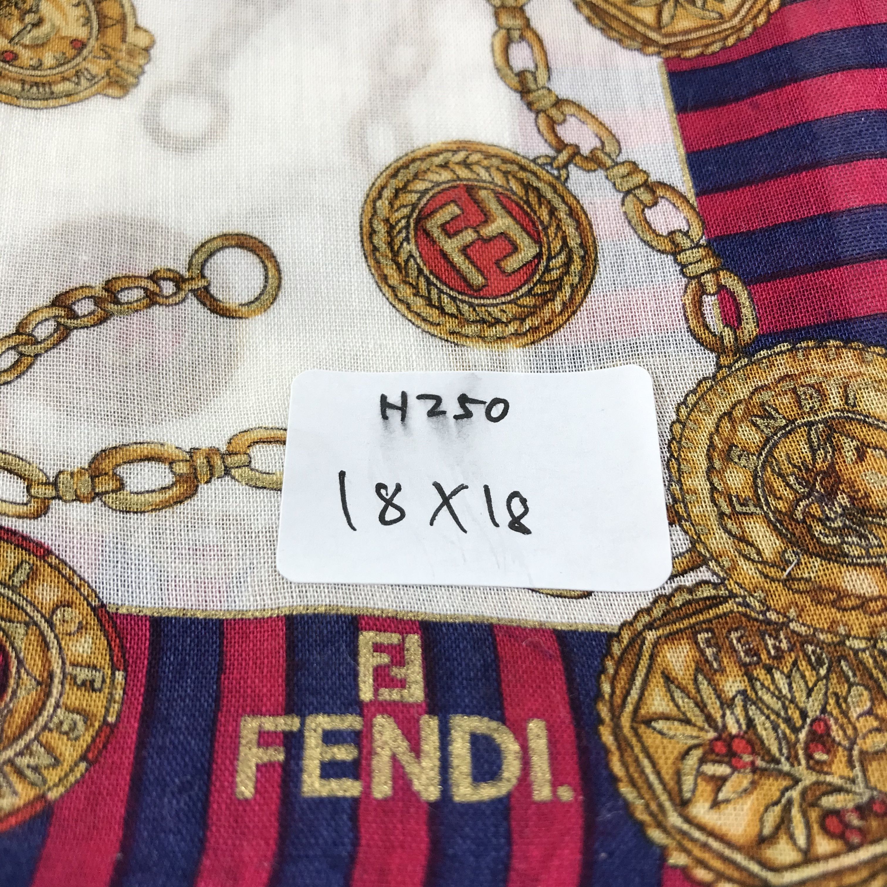 Japanese Brand Fendi Padlock and Keys Handkerchief Neckerchief H250 Size ONE SIZE - 8 Thumbnail