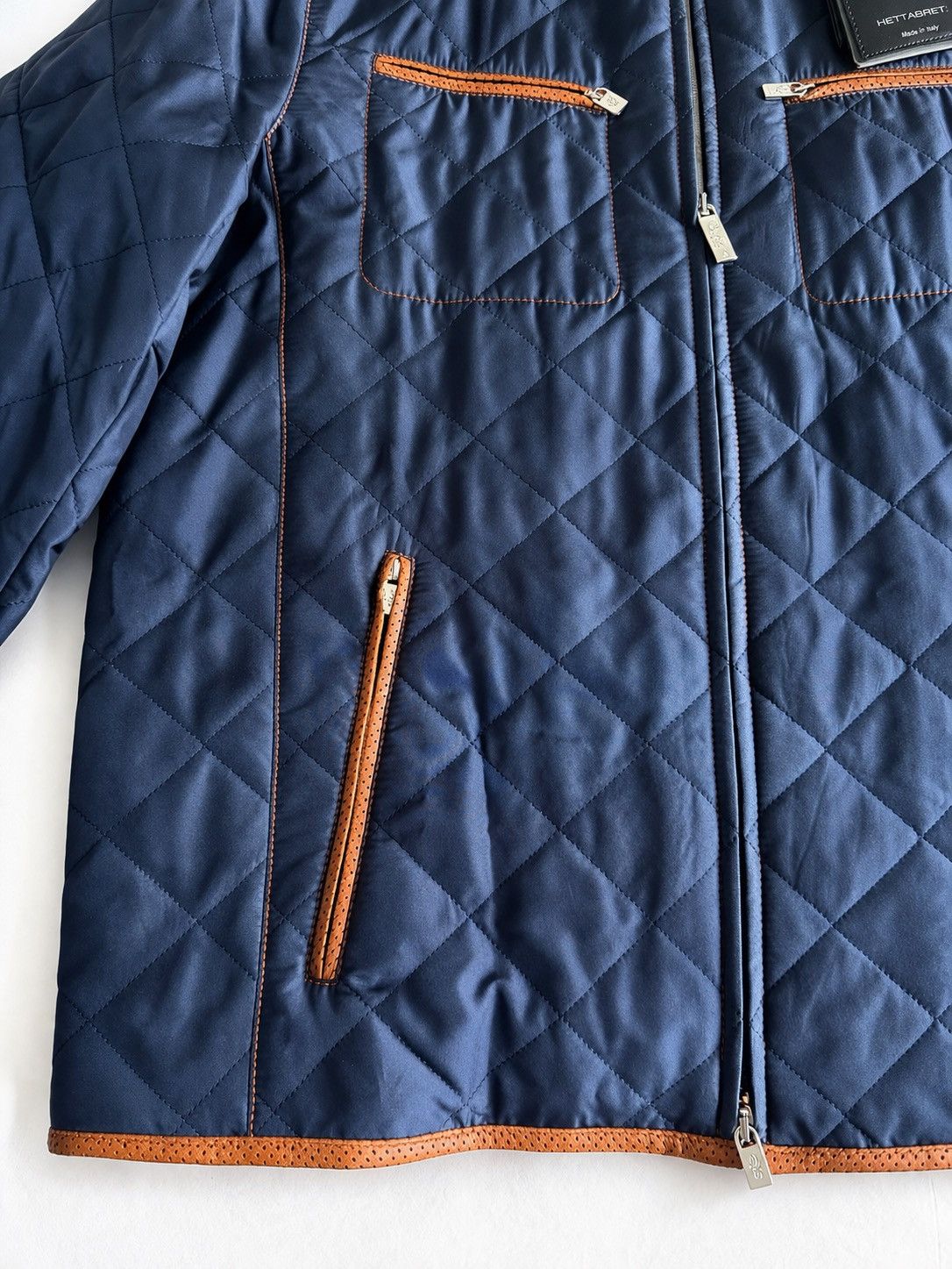 Hettabretz Hettabretz Uomo Blue Silk Quilted Bomber Jacket IT52 Size US L / EU 52-54 / 3 - 4 Thumbnail