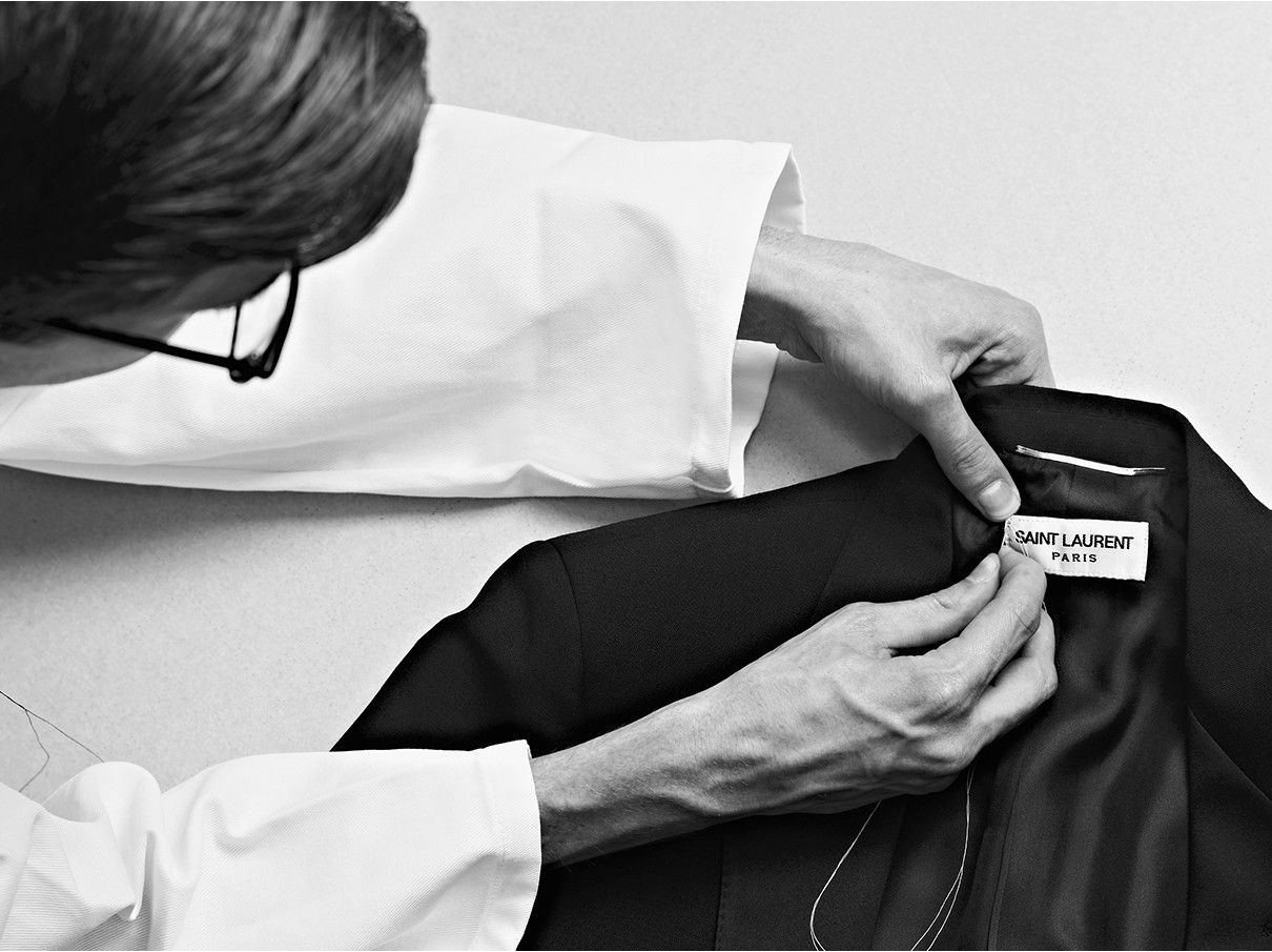 Hedi Slimane × Saint Laurent Paris HEDI AW16 LE SMOKING JACKET IN GRAIN DE POUDRE WOOL Size 50R - 15 Thumbnail