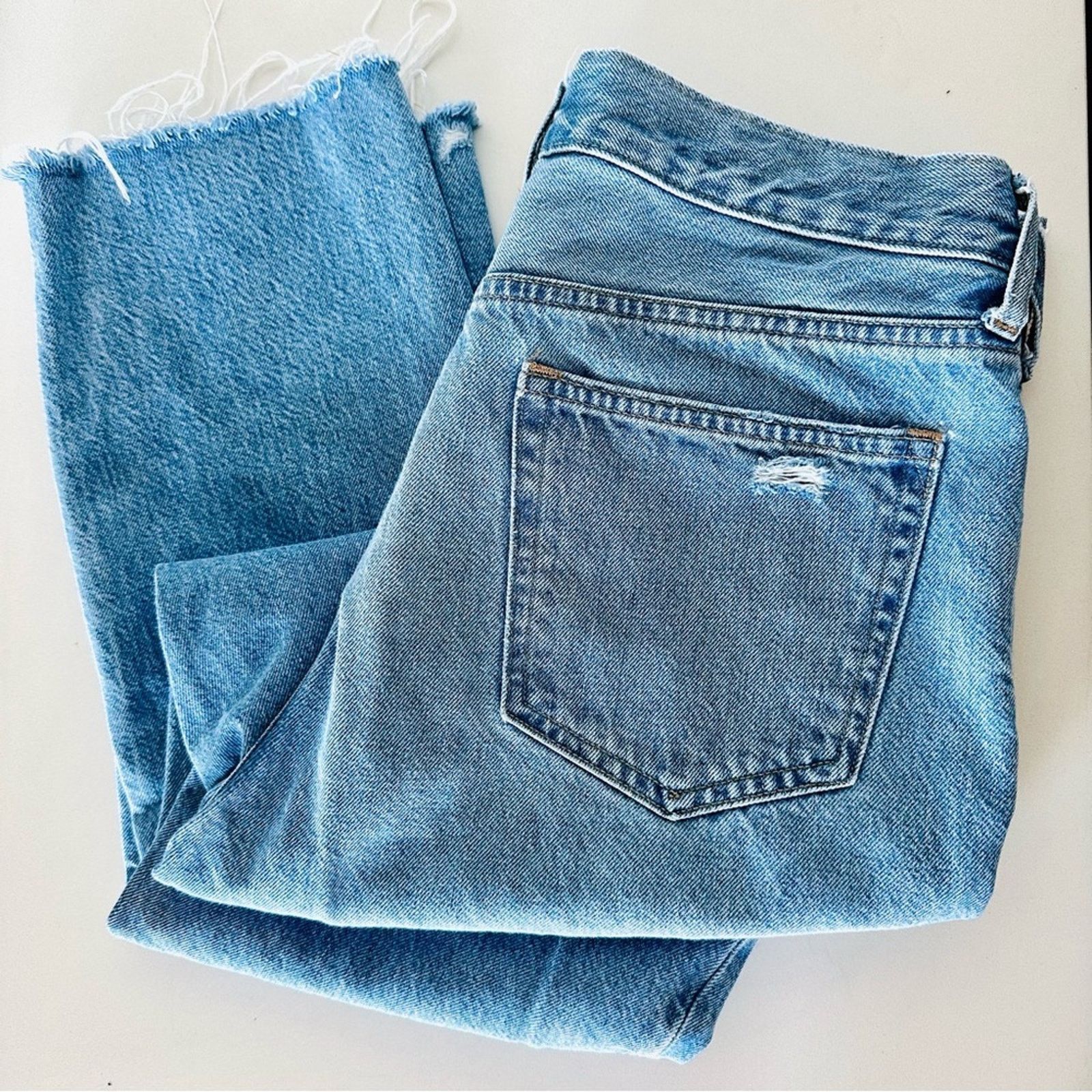 Gap GAP Boyfriend Distressed Straight Leg Blue Ankle Denim Jeans Size 28" / US 6 / IT 42 - 2 Thumbnail