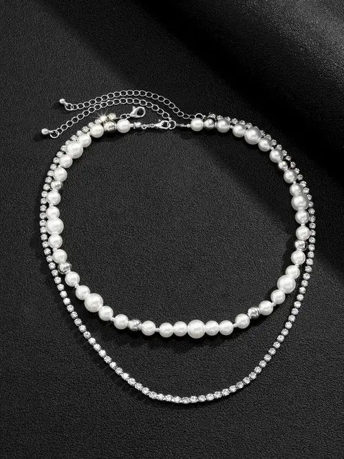 Jewelry × Vintage Retro Punk Vintage Glass Pearl Necklace Chain Size ONE SIZE - 2 Thumbnail
