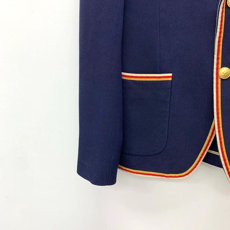 Gucci Gucci Deep Blue Cotton Blazer with Bee Emblem-2506 Size US M / EU 48-50 / 2 - 4 Thumbnail