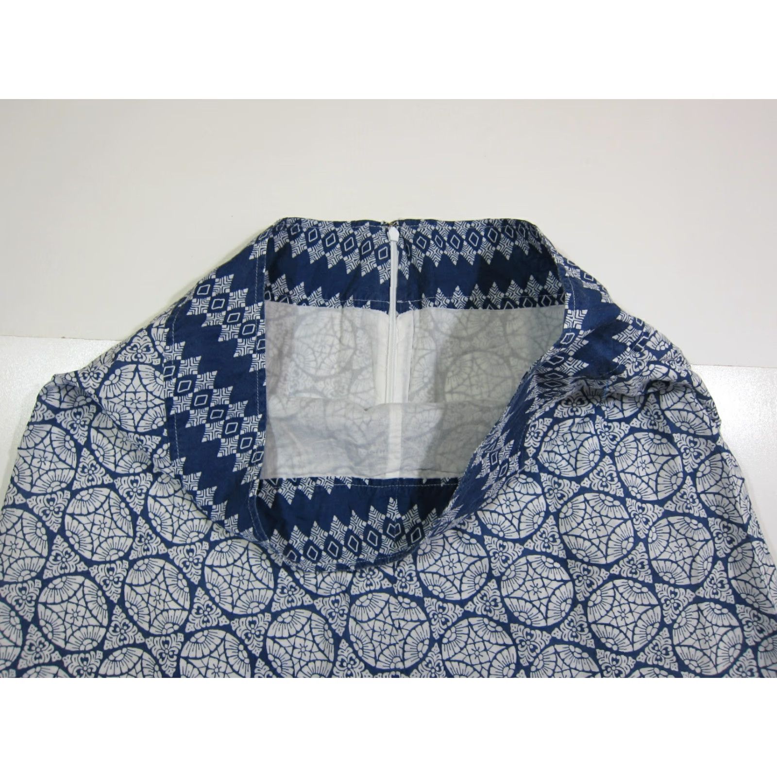 Eddie Bauer Eddie Bauer Skirt Women's A-Line 14/L Blue White Paisley Floral 100% Cotton Knee Length Zipper Lined Casual Formal Workwear Size 36" / US 14 / IT 50 - 4 Thumbnail