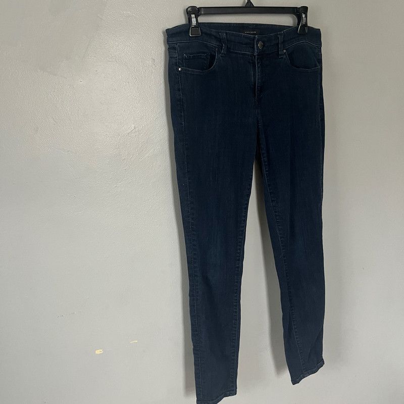 Ann Taylor Ann Taylor Women's Skinny Ankle Modern Fit Jeans Dark Blue 8 Size 32" / US 10 / IT 46 - 1 Thumbnail