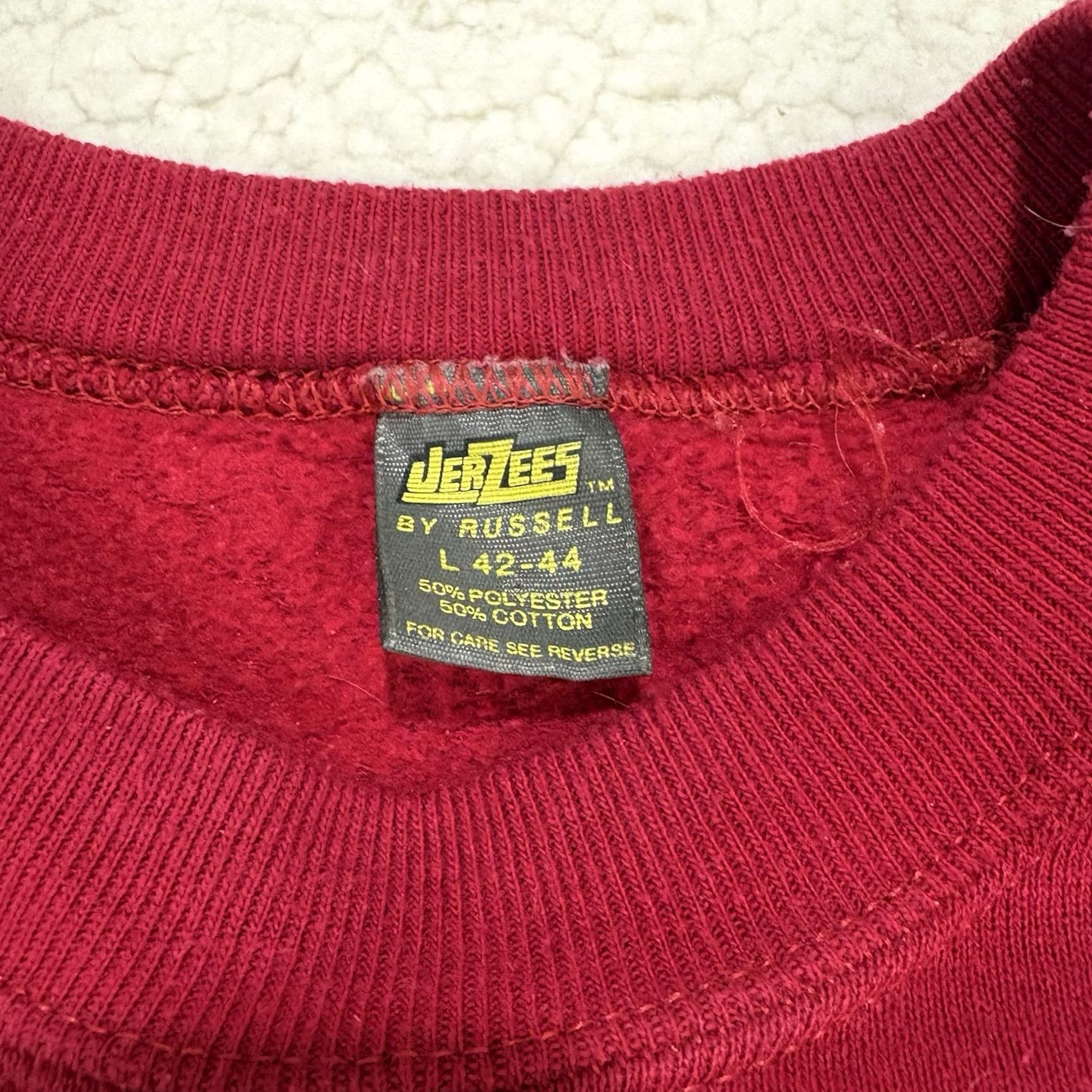Jerzees VINTAGE Jerzees Sweatshirt Raglan Crew Neck 50/50 L Red Men 80s Grunge Arkansas Mountain Graphic Print US Size US L / EU 52-54 / 3 - 4 Thumbnail