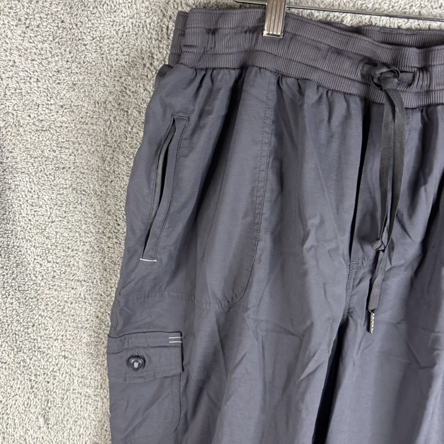 Vintage L.L. Bean Cargo Pants Mens 2XL Gray Nylon Elastic Waist Travel Hiking Outdoor Size US 39 - 2 Thumbnail
